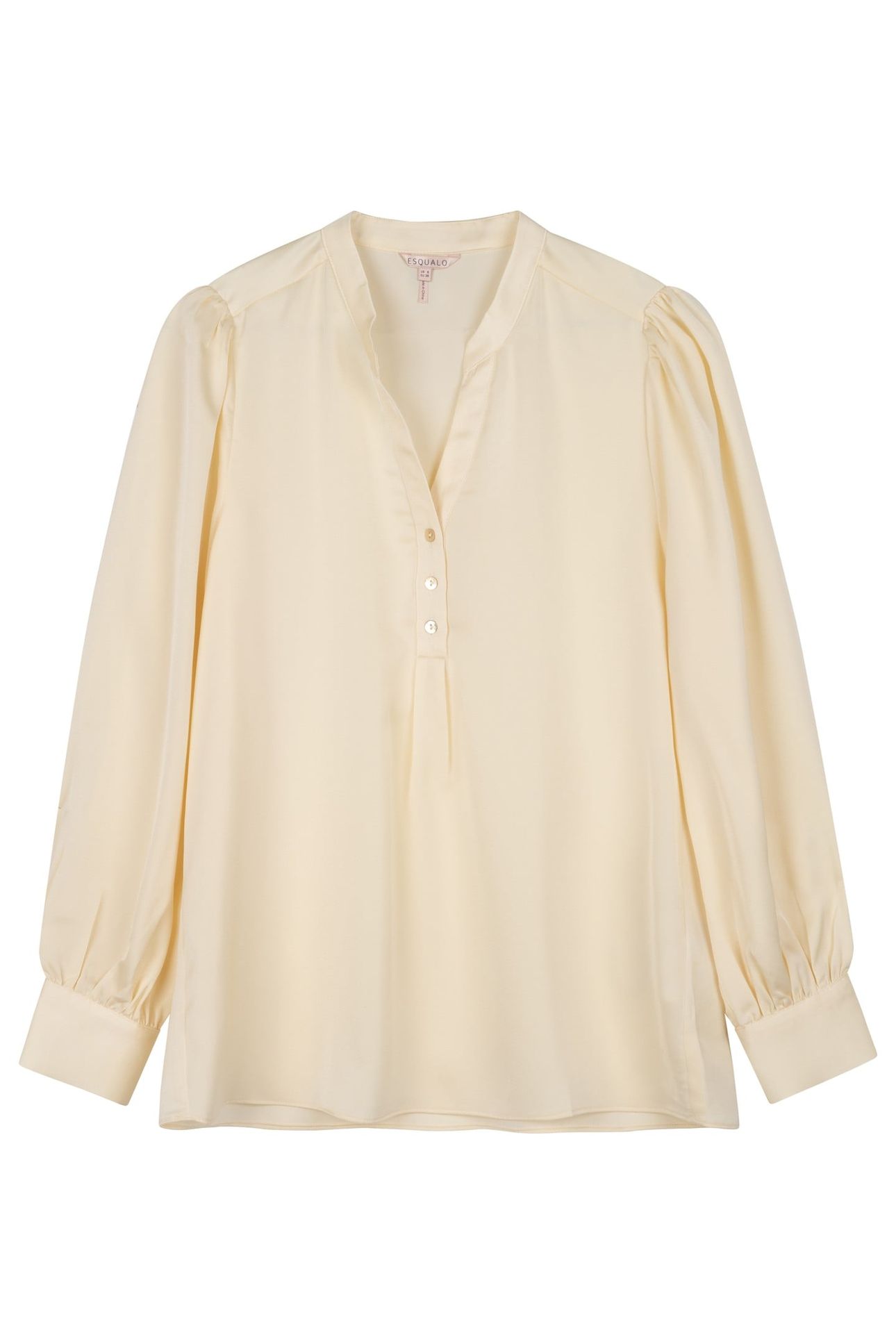 BLOUSE V-NECK SATEEN OFF WHITE 1