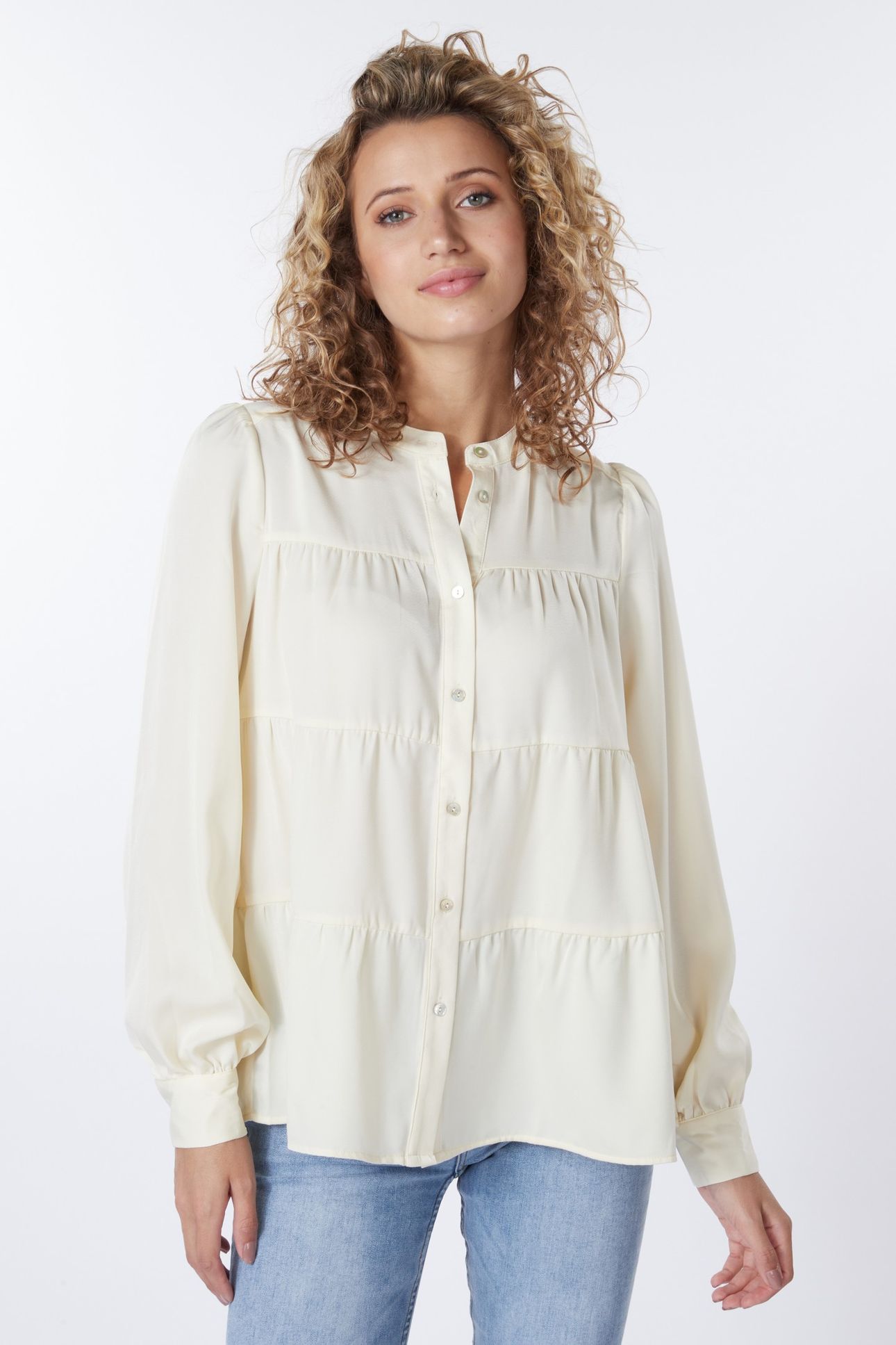 BLOUSE SEAMS SATEEN OFF WHITE 2