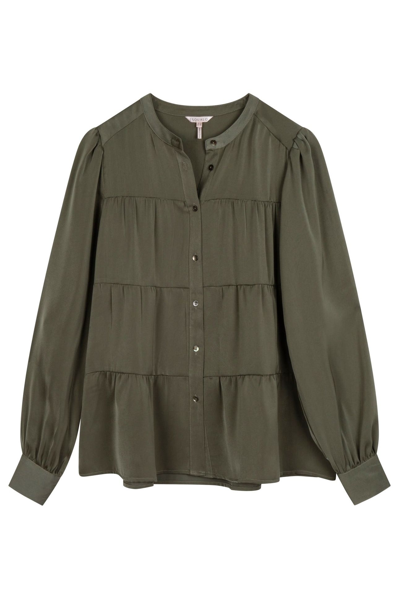 BLOUSE SEAMS SATEEN LEAF GREEN 1