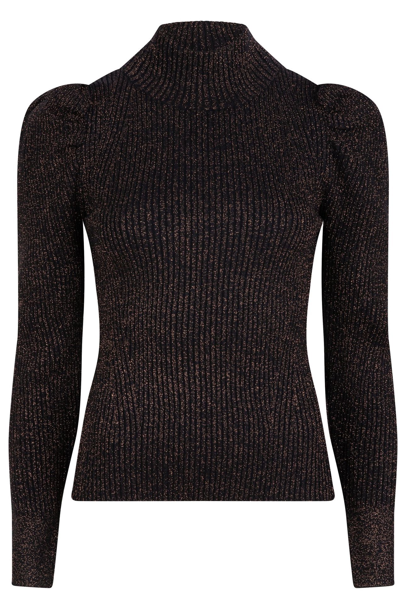 SWEATER MOCK NECK LUREX BLACK / GOLD 5