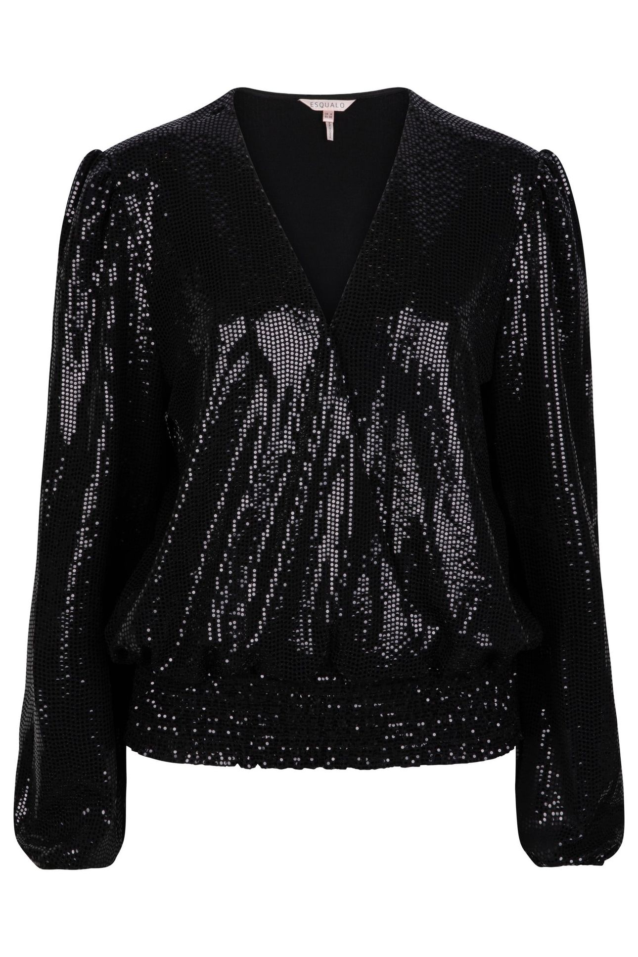 BLOUSE SEQUINS STRETCH BLACK 1