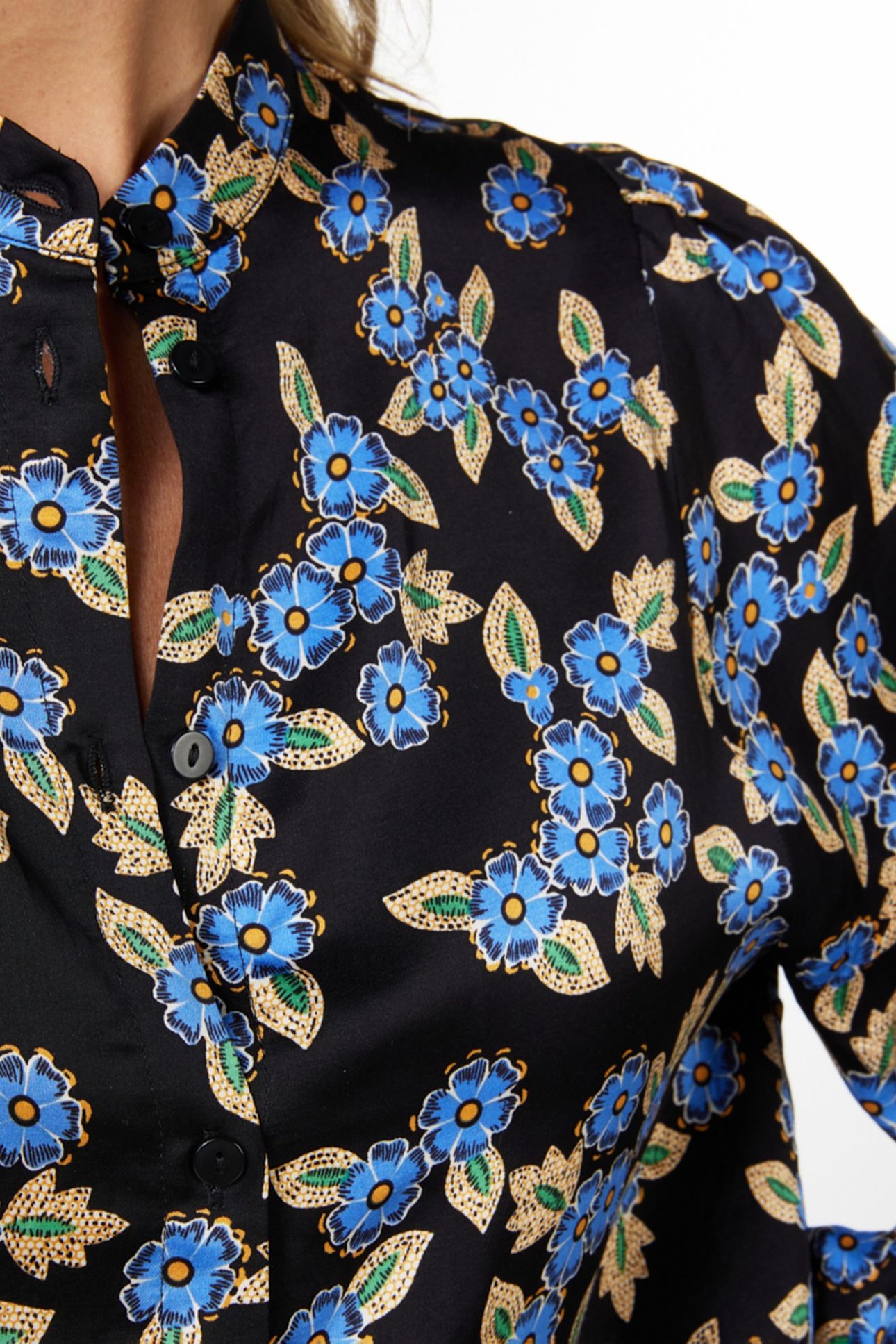 BLOUSE PUFF SLEEVE BLUE MOON PRINT 10