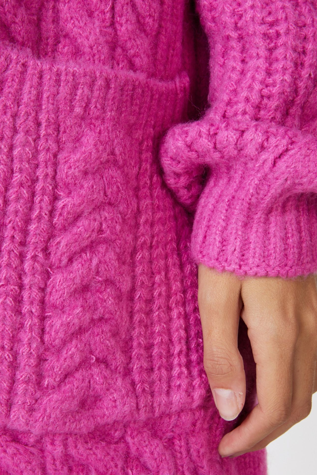 CARDIGAN CABLE KNIT POCKETS PINK 8