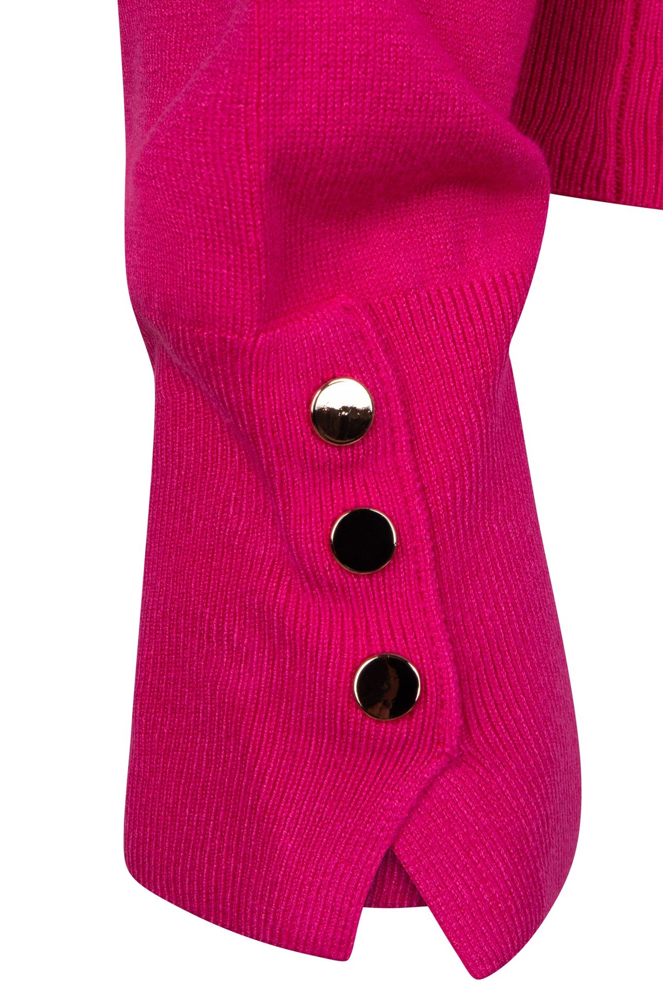 SWEATER BASIC BUTTON SLVE CUFF FUCHSIA 3