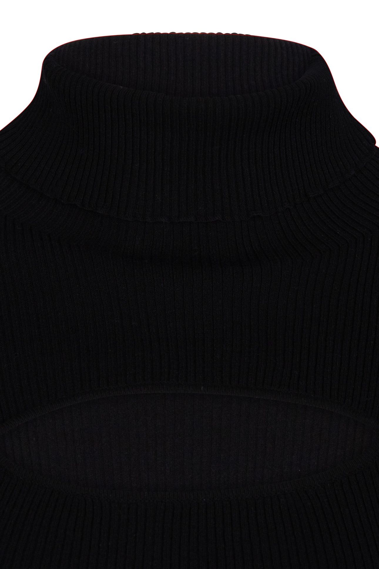TOP SHORT SLVE OPEN RIB COL BLACK 8