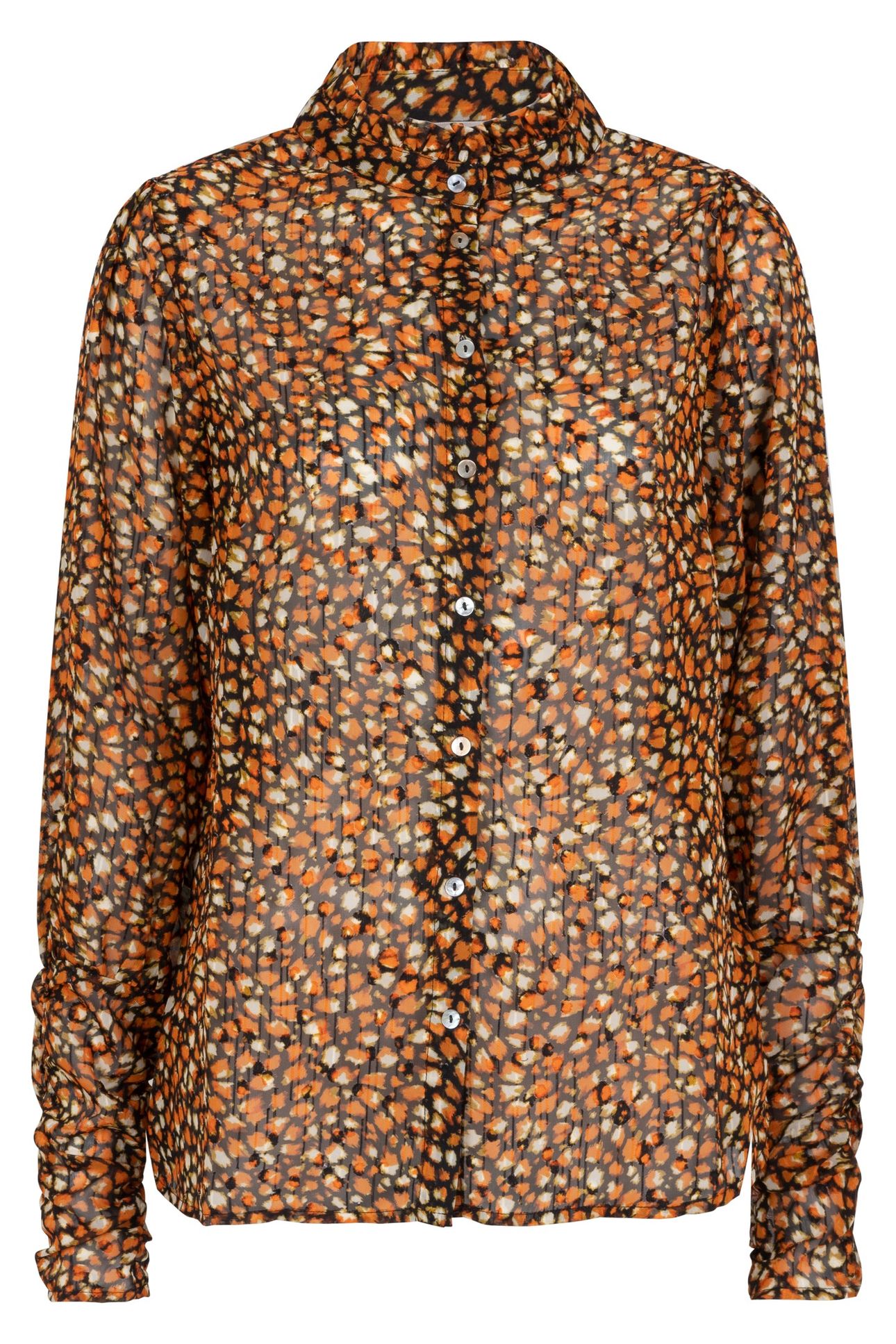 BLOUSE GATHERED CUFFS WILD SKINS PRINT 4