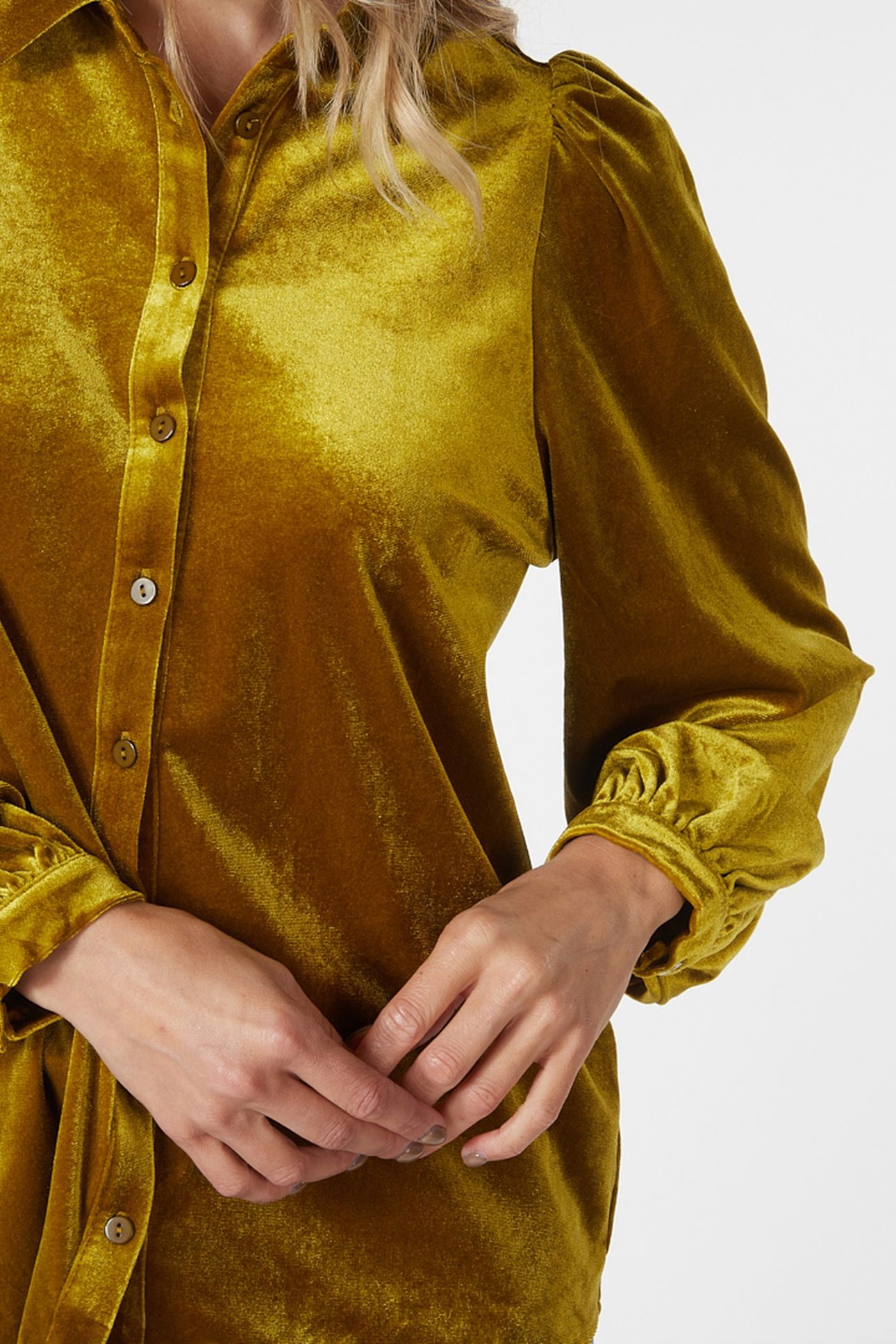 BLOUSE BASIC VELOURS WARM OLIVE 8