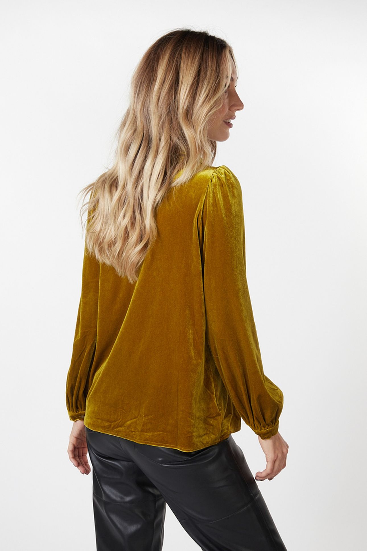 BLOUSE BASIC VELOURS WARM OLIVE 3