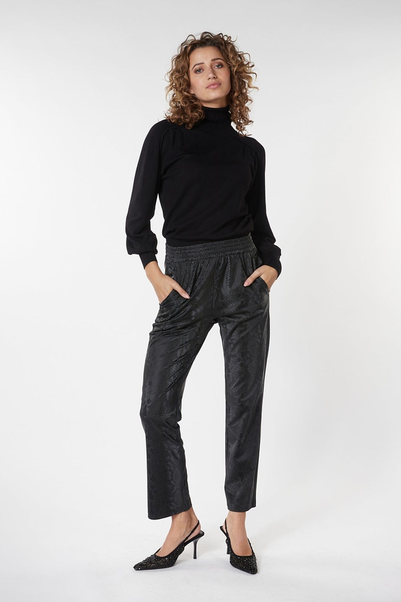 TROUSERS SNAKE PU BLACK 1