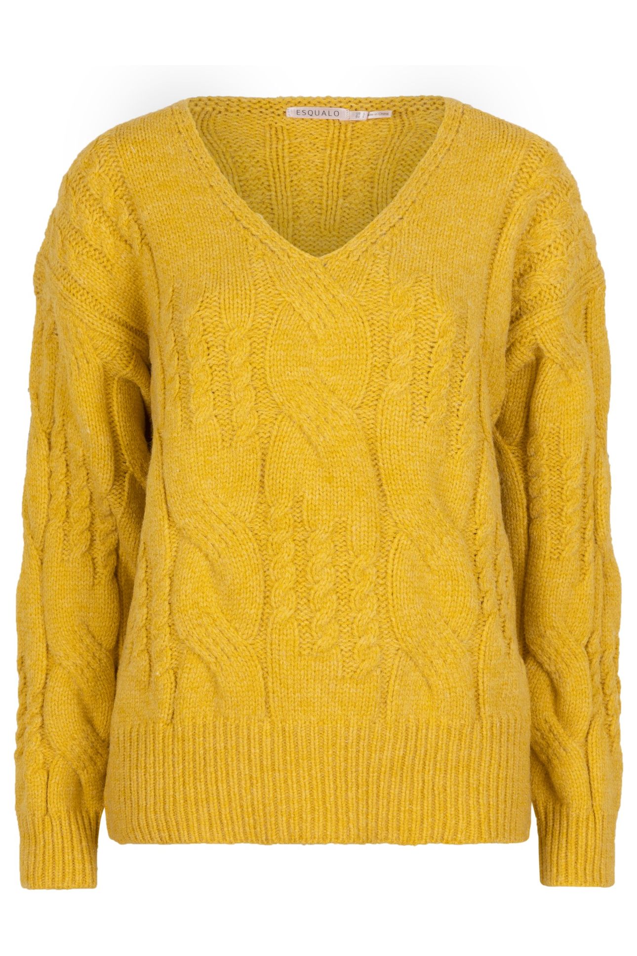 SWEATER CABLES V-NECK WARM OLIVE 4