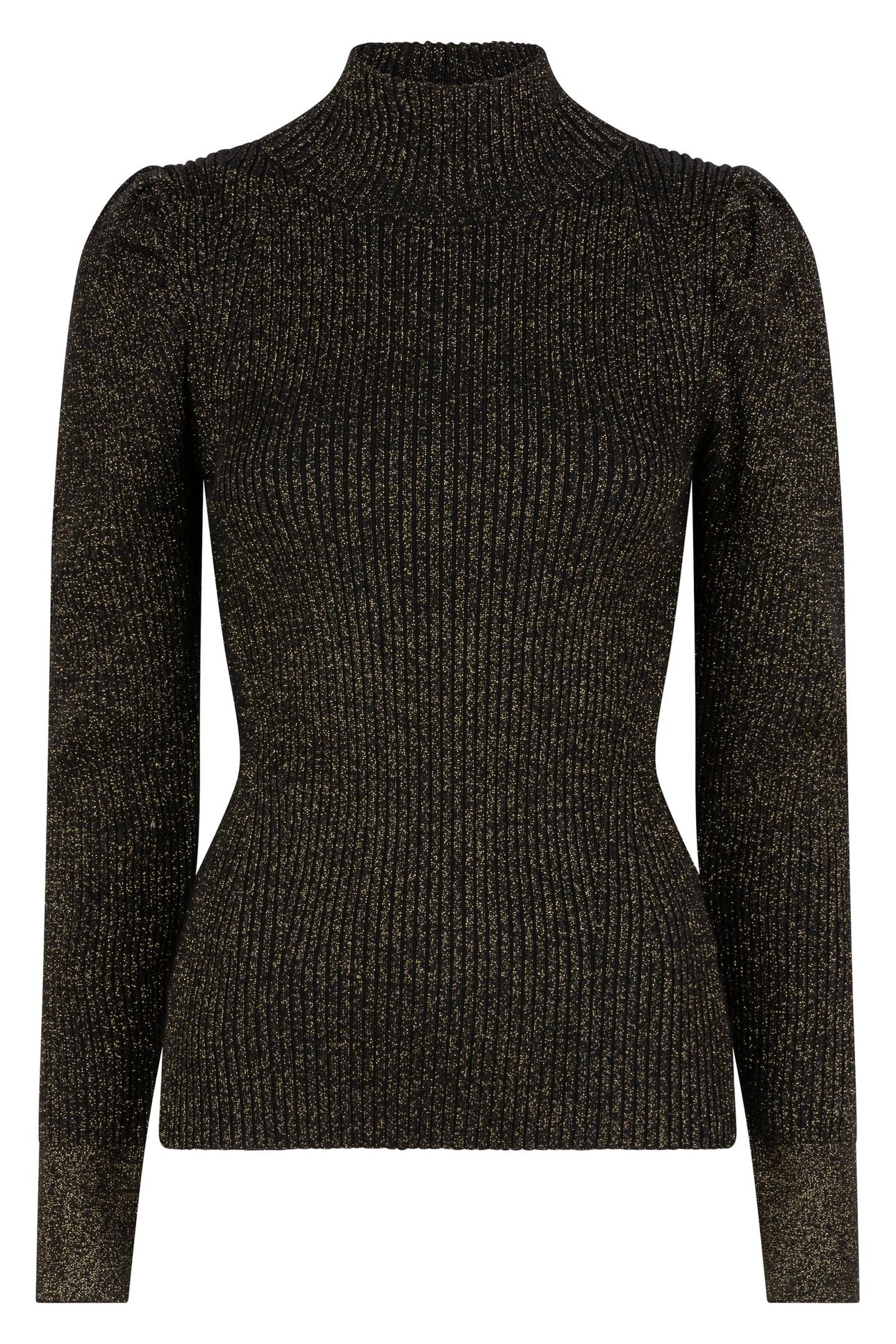 SWEATER RIB LUREX BLACK / GOLD 5