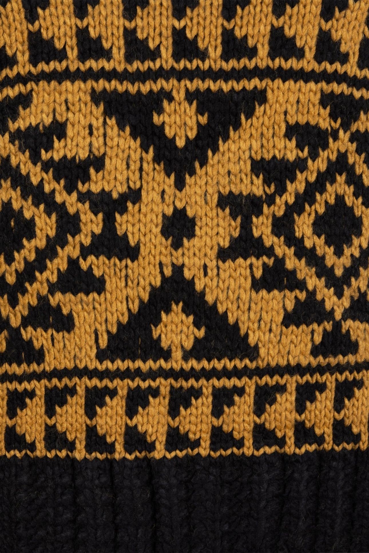 SWEATER JACQUARD FRINGES BLACK / OLIVE 8