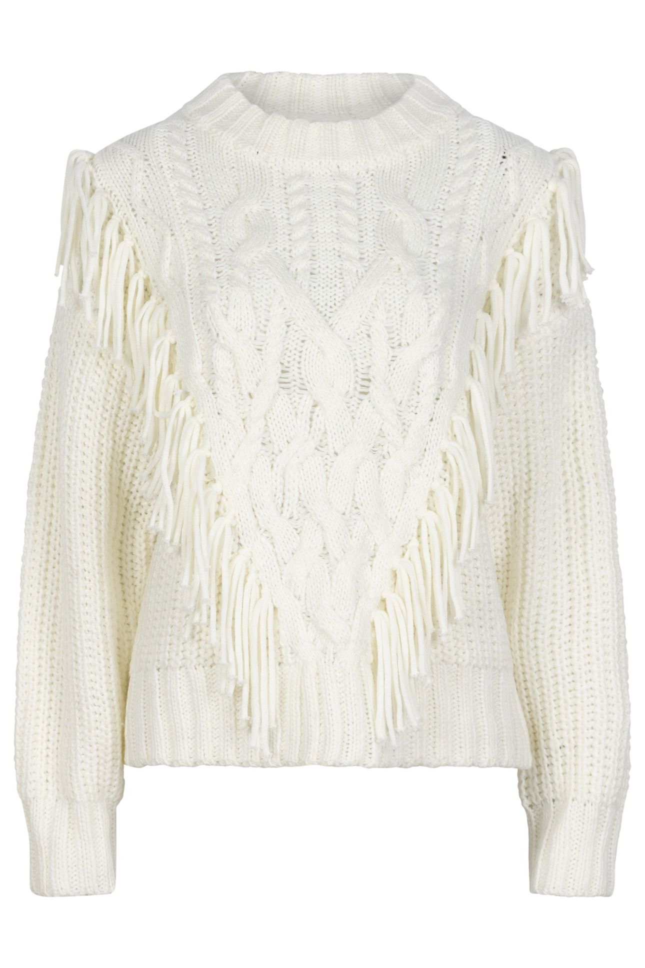 SWEATER CABLE FRINGES OFF WHITE 5