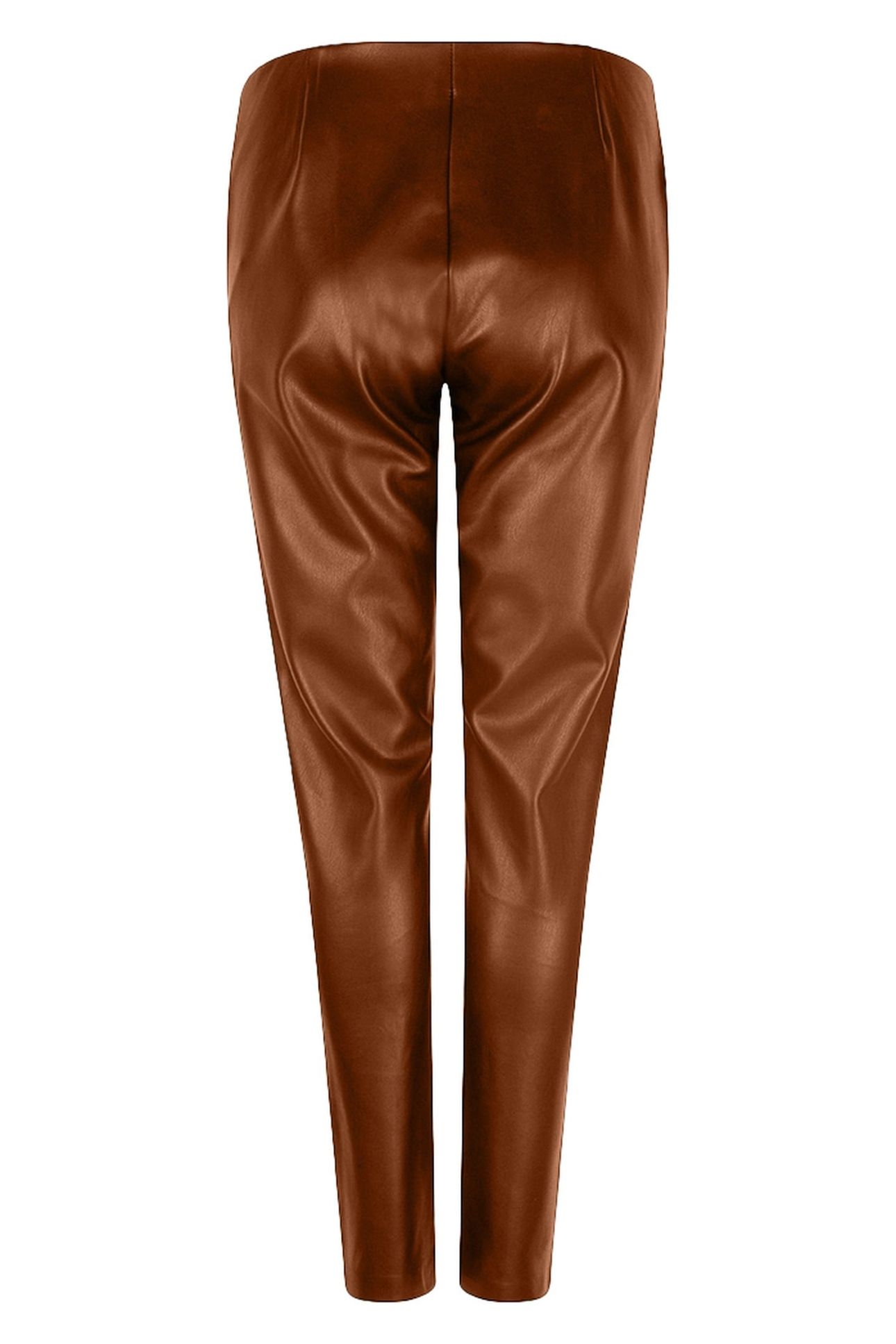 TROUSERS TREGGING PU BROWN 2
