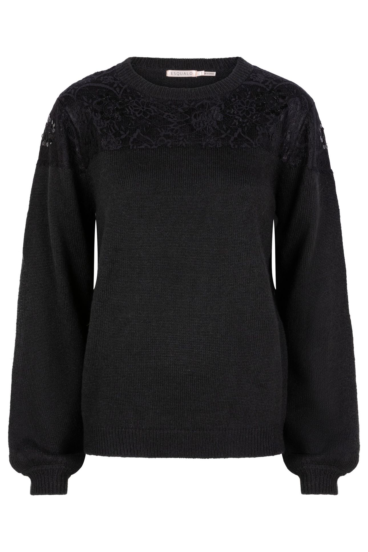 SWEATER KNIT LACE BLACK 1