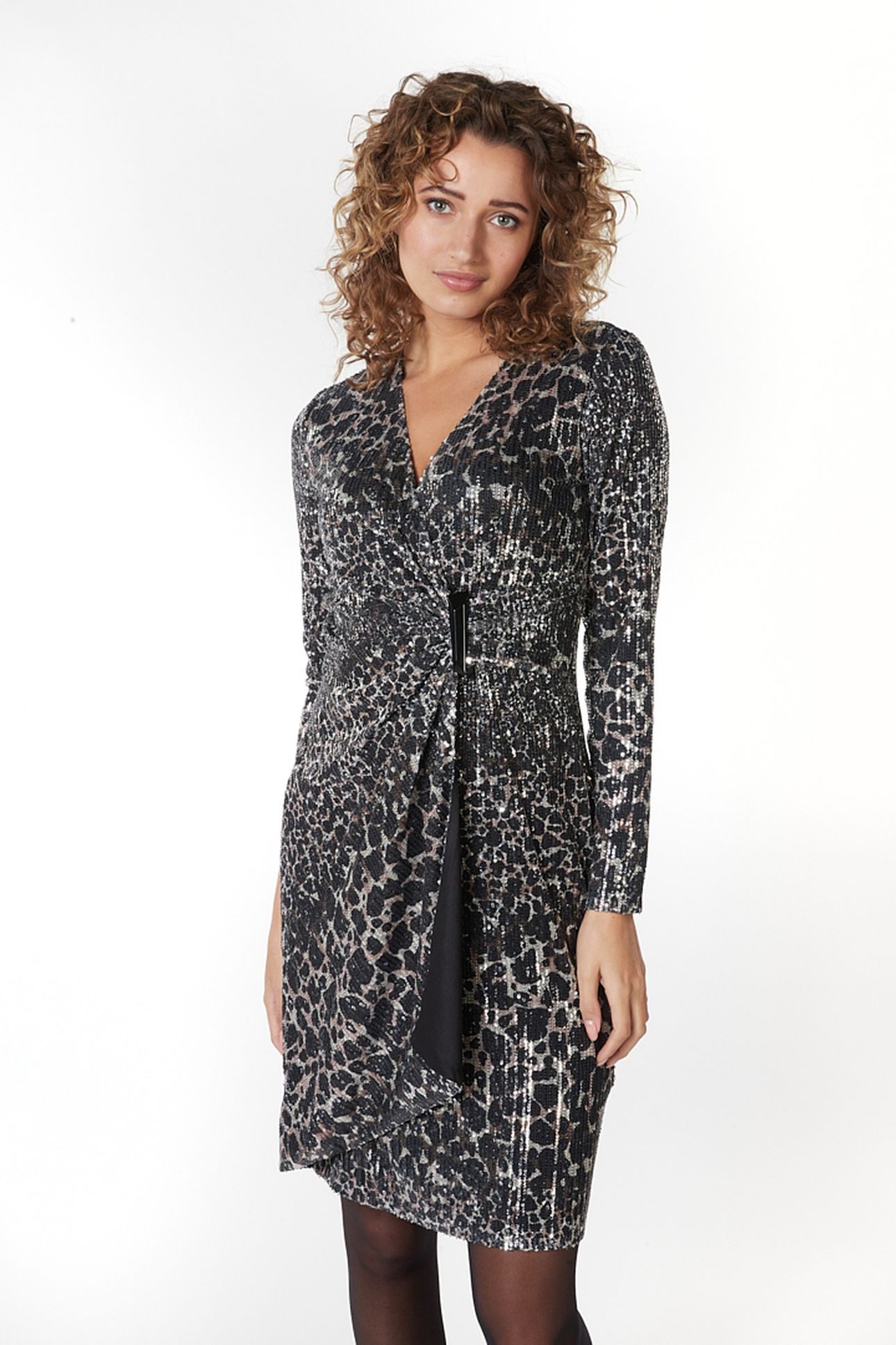 DRESS SEQUINS SCATTERED ILLUSION PRINT 2
