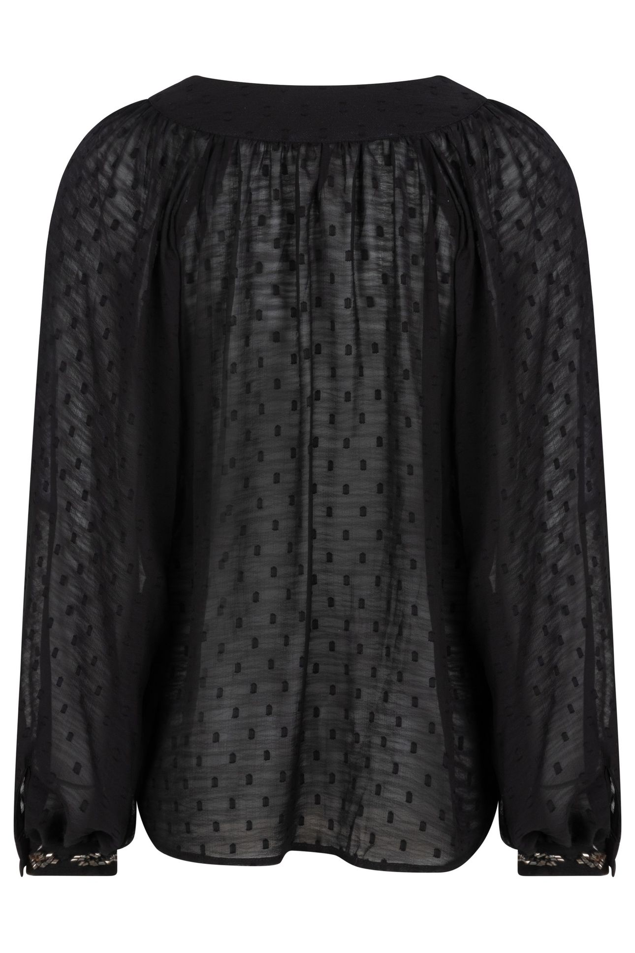 BLOUSE MARBLE BEADING BLACK 4
