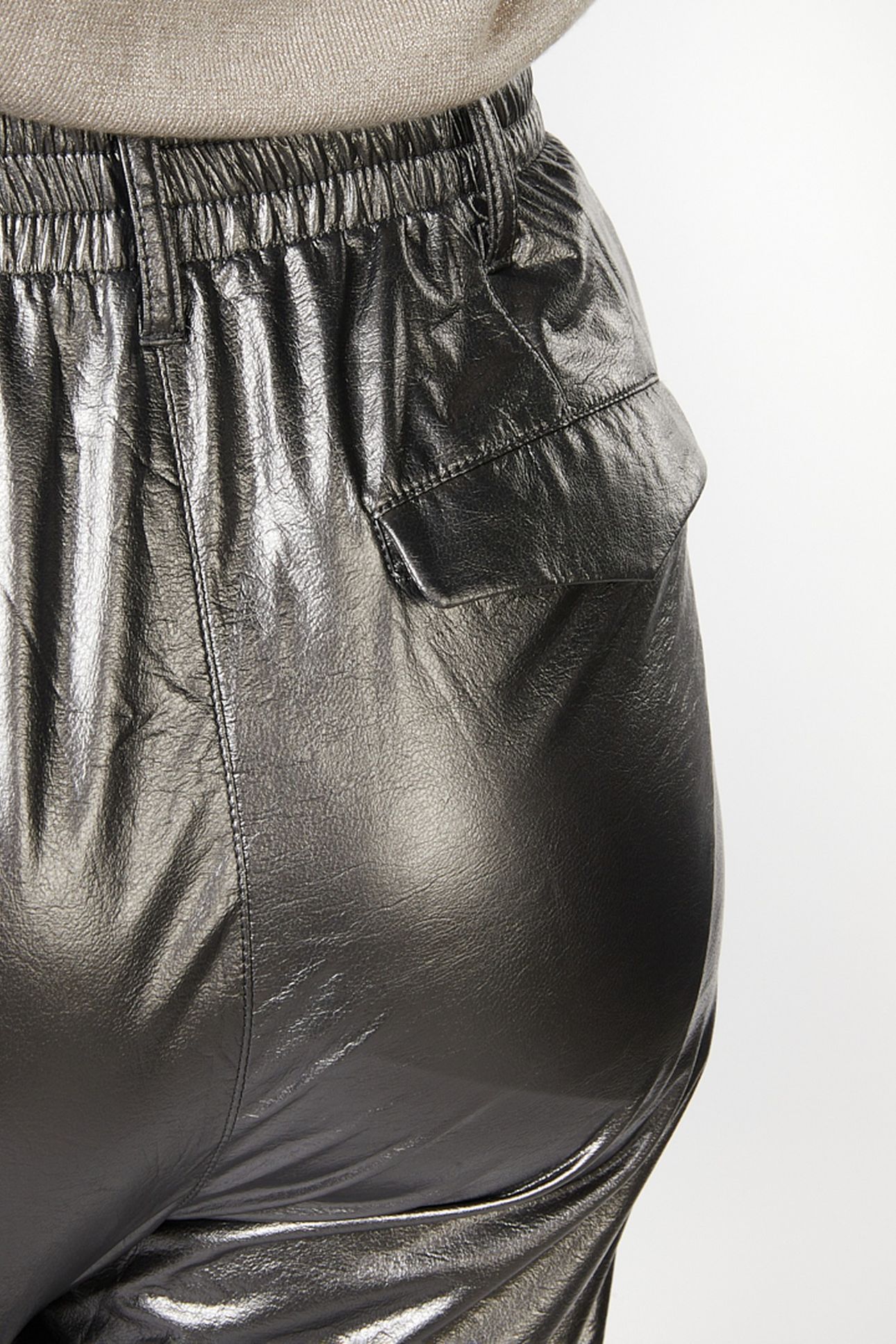 TROUSERS METALLIC PU SILVER 6