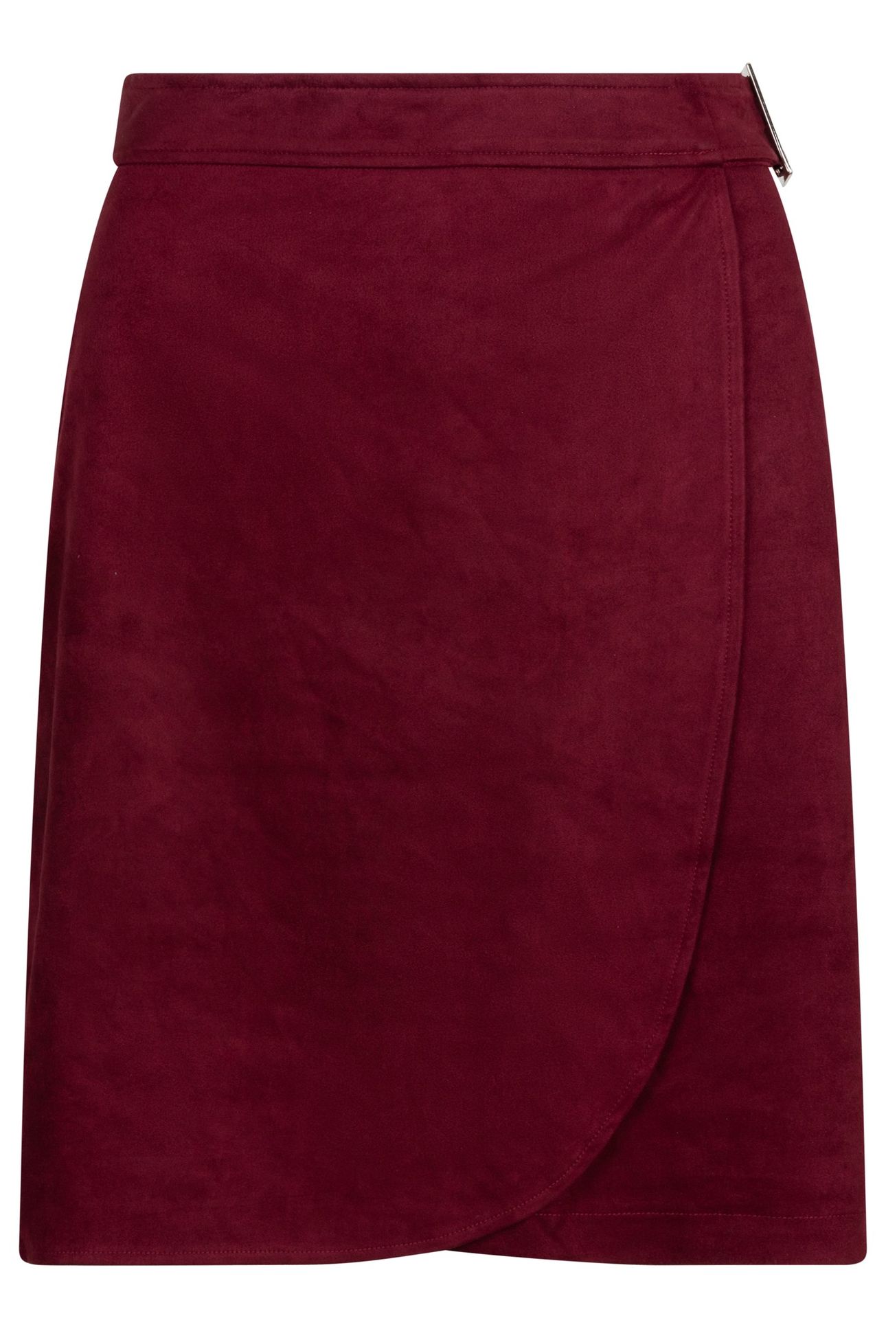 SKIRT OVERLAP SUEDINE WINE RED 4