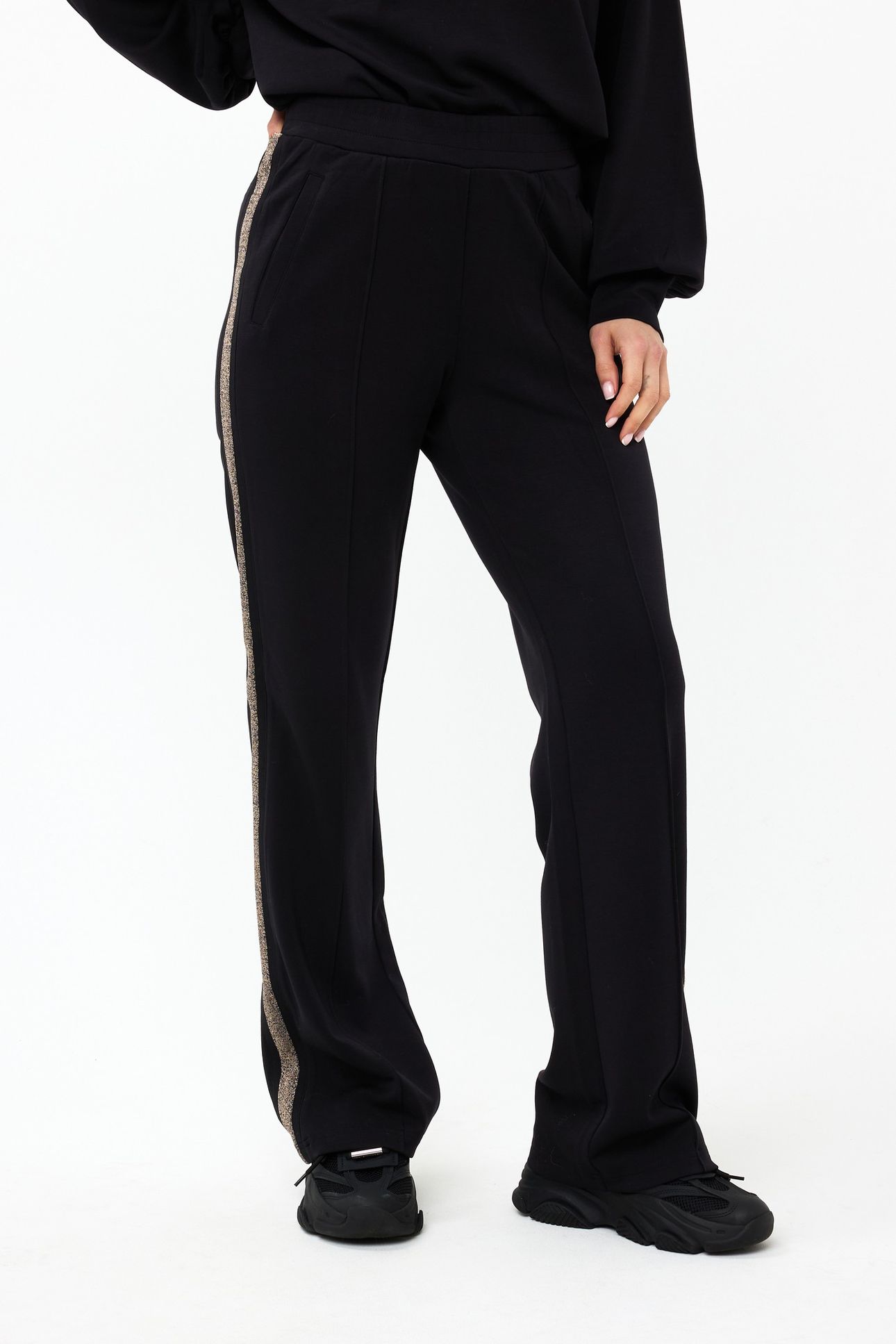 TROUSERS LUREX TAPE MODAL BLACK 2
