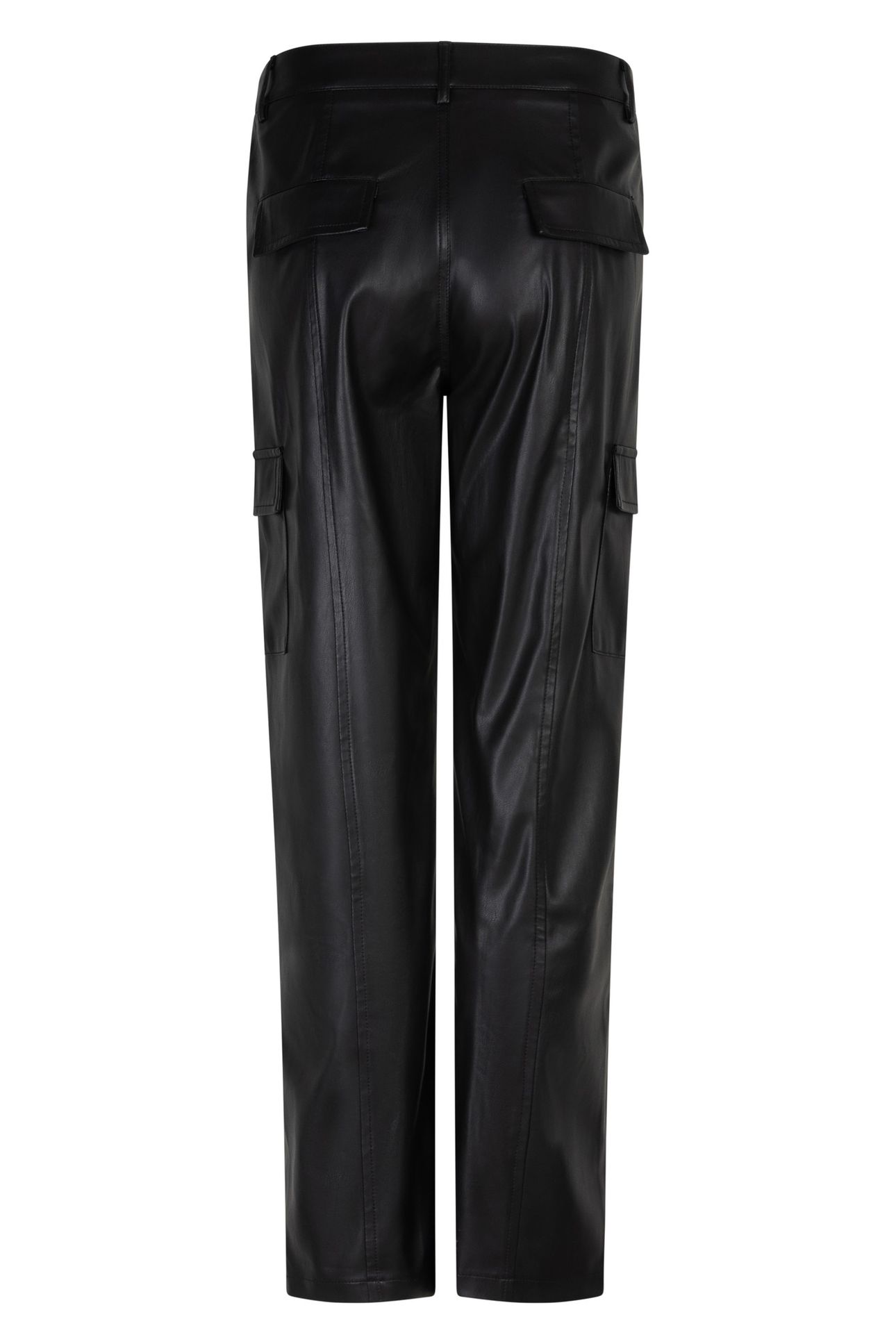 TROUSERS CARGO VEGAN LEATHER BLACK 5