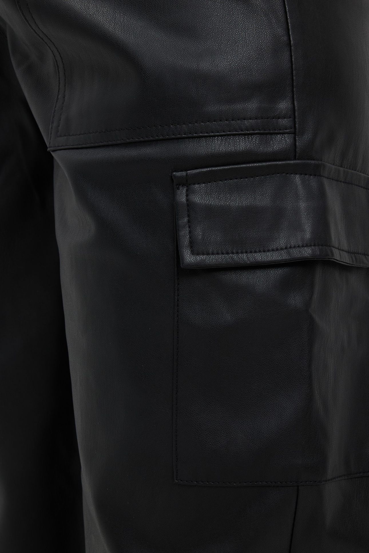 TROUSERS CARGO VEGAN LEATHER BLACK 8