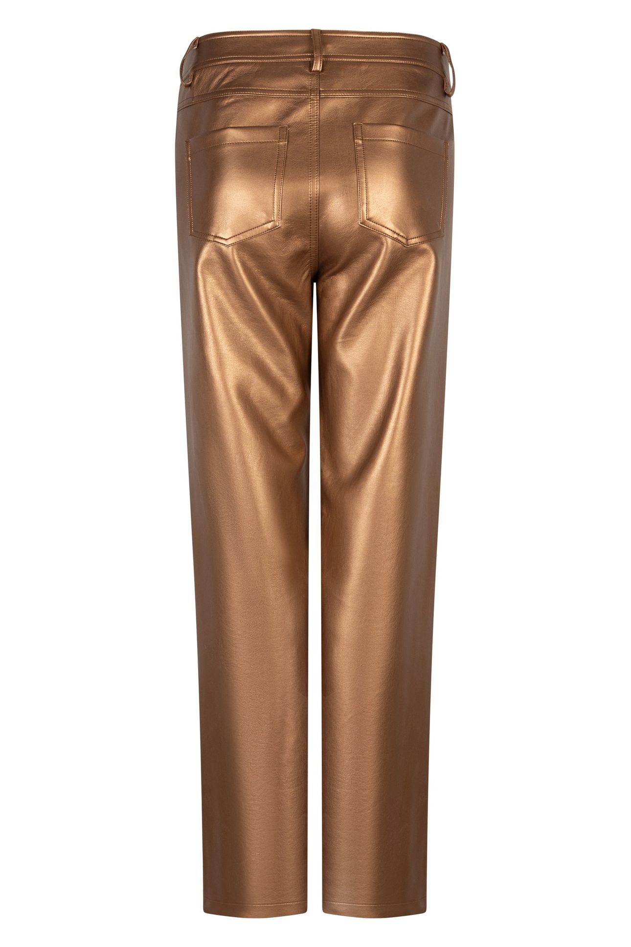 TROUSERS 5 POCKET VEGAN LEATHER BRANDY 5