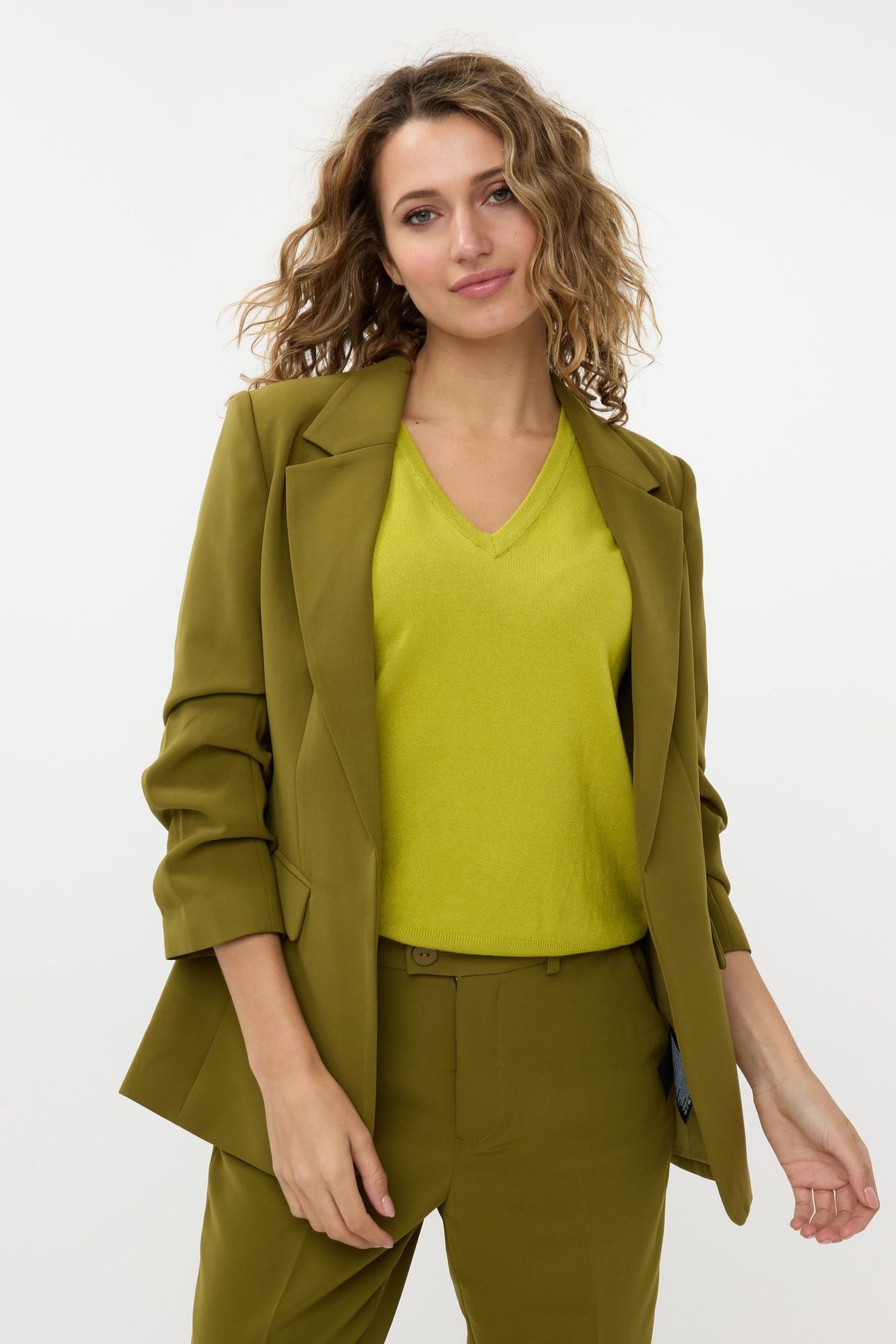 BLAZER GATHERED SLVE CITY MOSS GREEN 3
