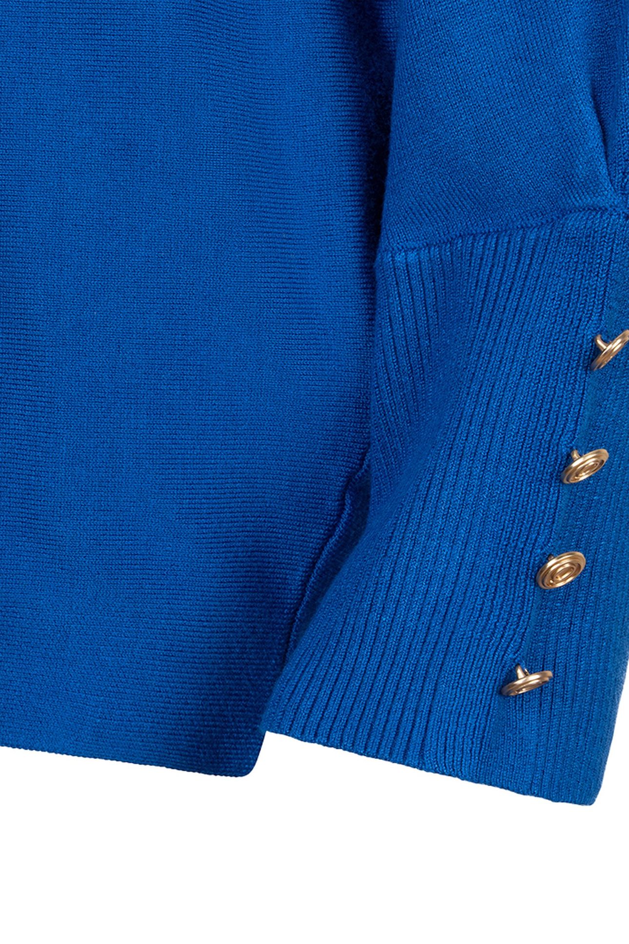 SWEATER BATWING BUTTONED CUFF BASIC KNIT BRILLIANT BLUE 6