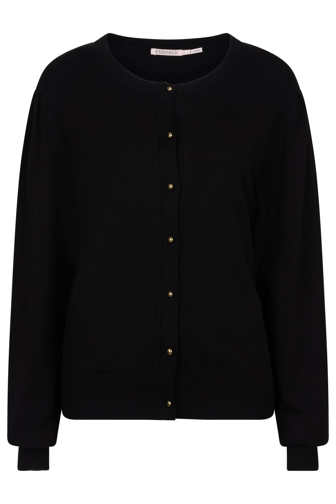 CARDIGAN PUFF SLVE BASIC KNIT BLACK 4