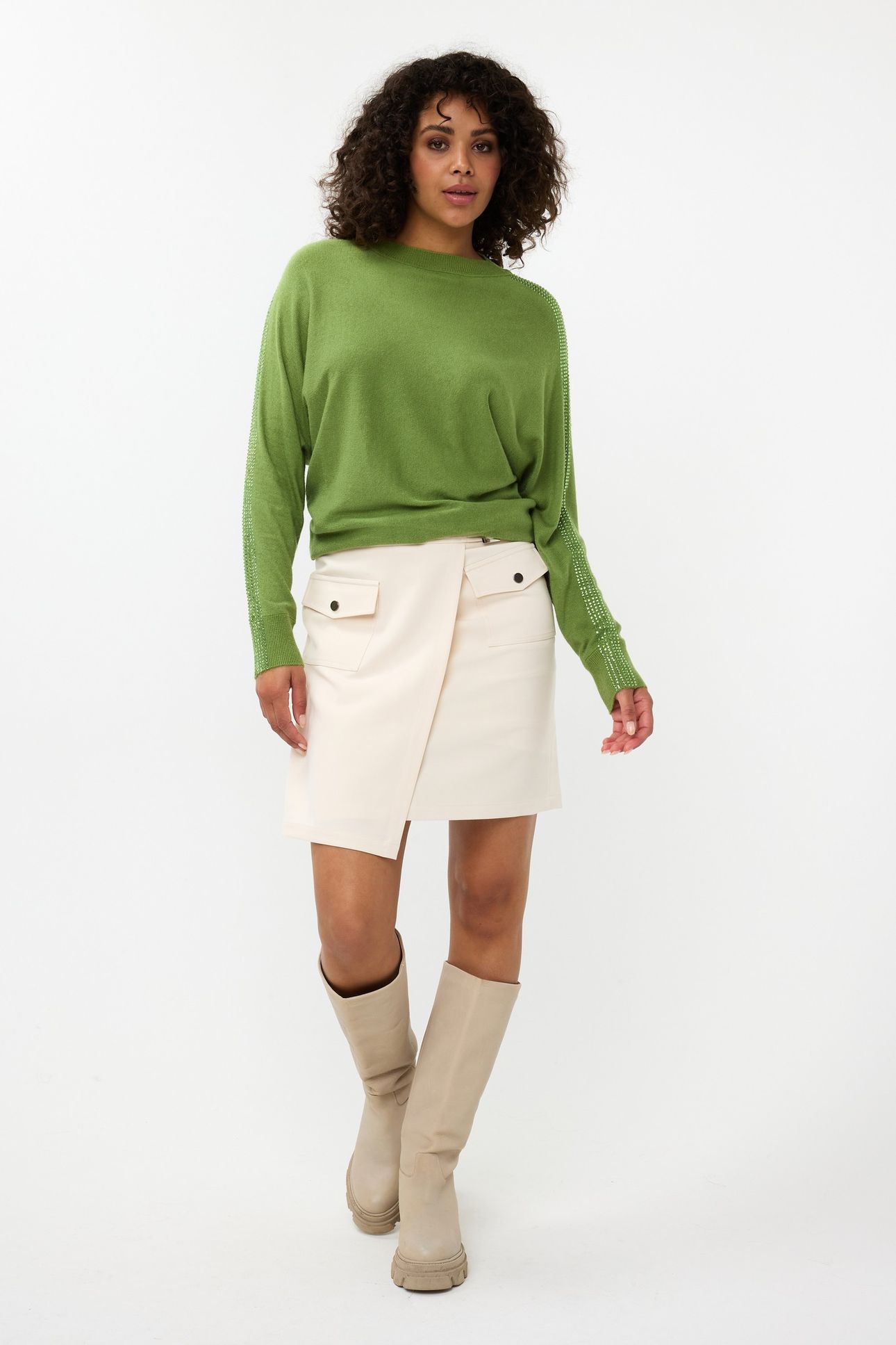 SWEATER SLEEVE STUDS FOREST GREEN 1