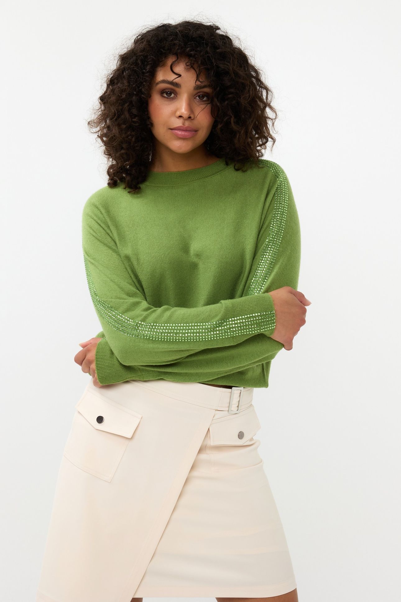 SWEATER SLEEVE STUDS FOREST GREEN 3