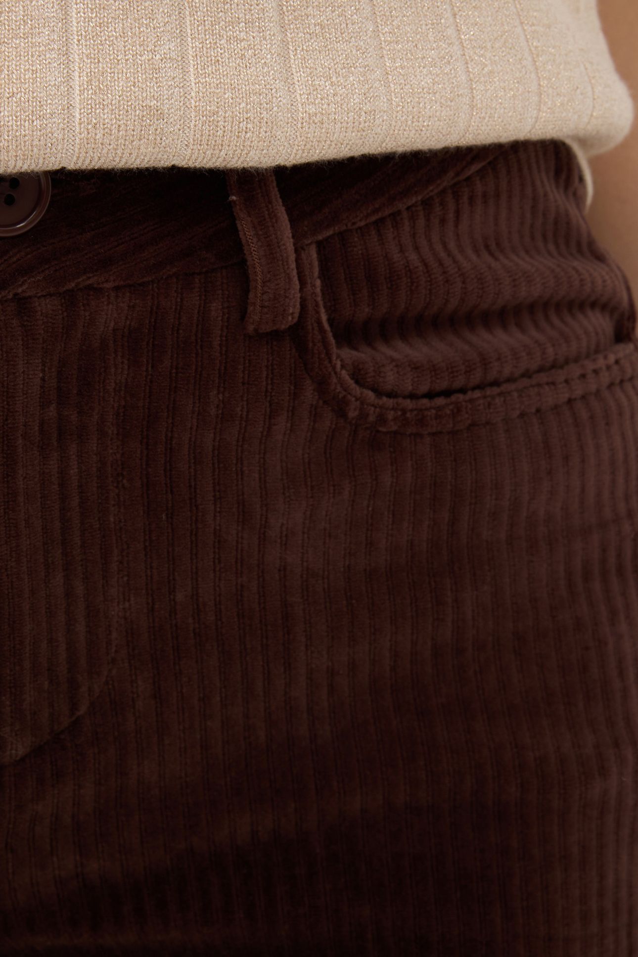 TROUSERS RIB FLAIR CHOCOLATE 7