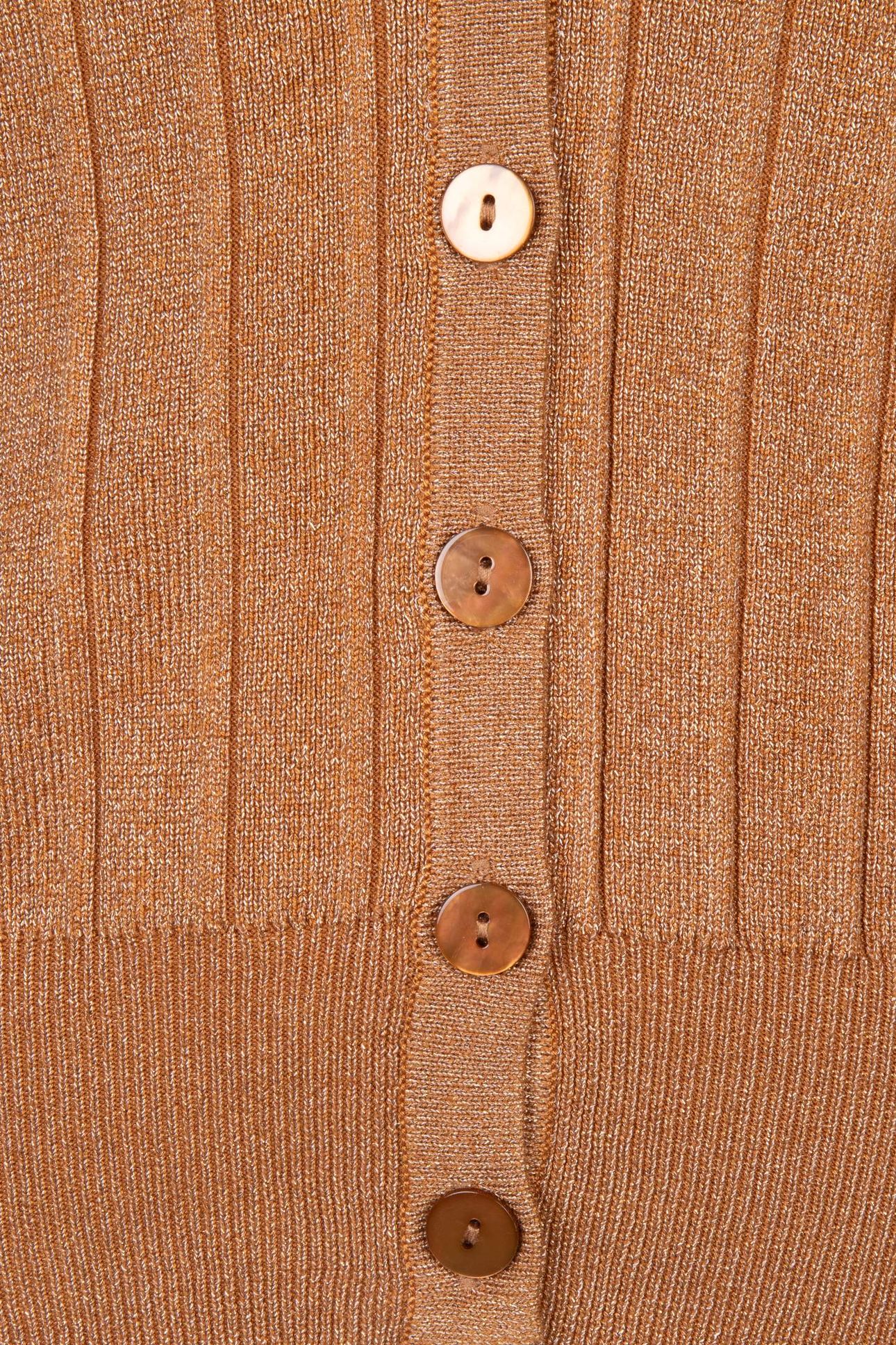 CARDIGAN RIB LUREX CARAMEL 7