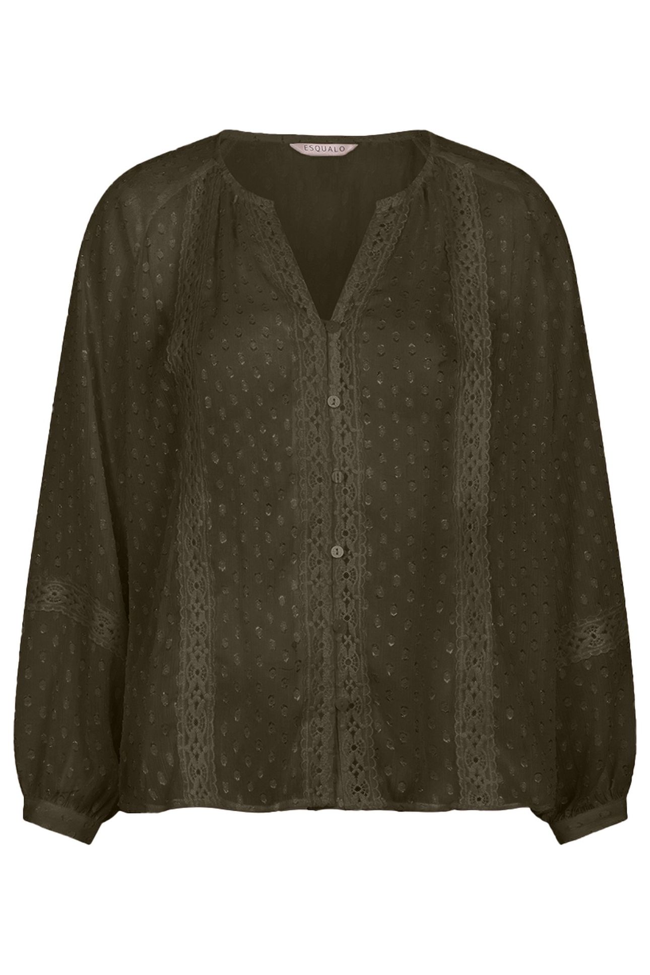 BLOUSE PLUMETIS EMBROIDERY TAPE GREEN 1