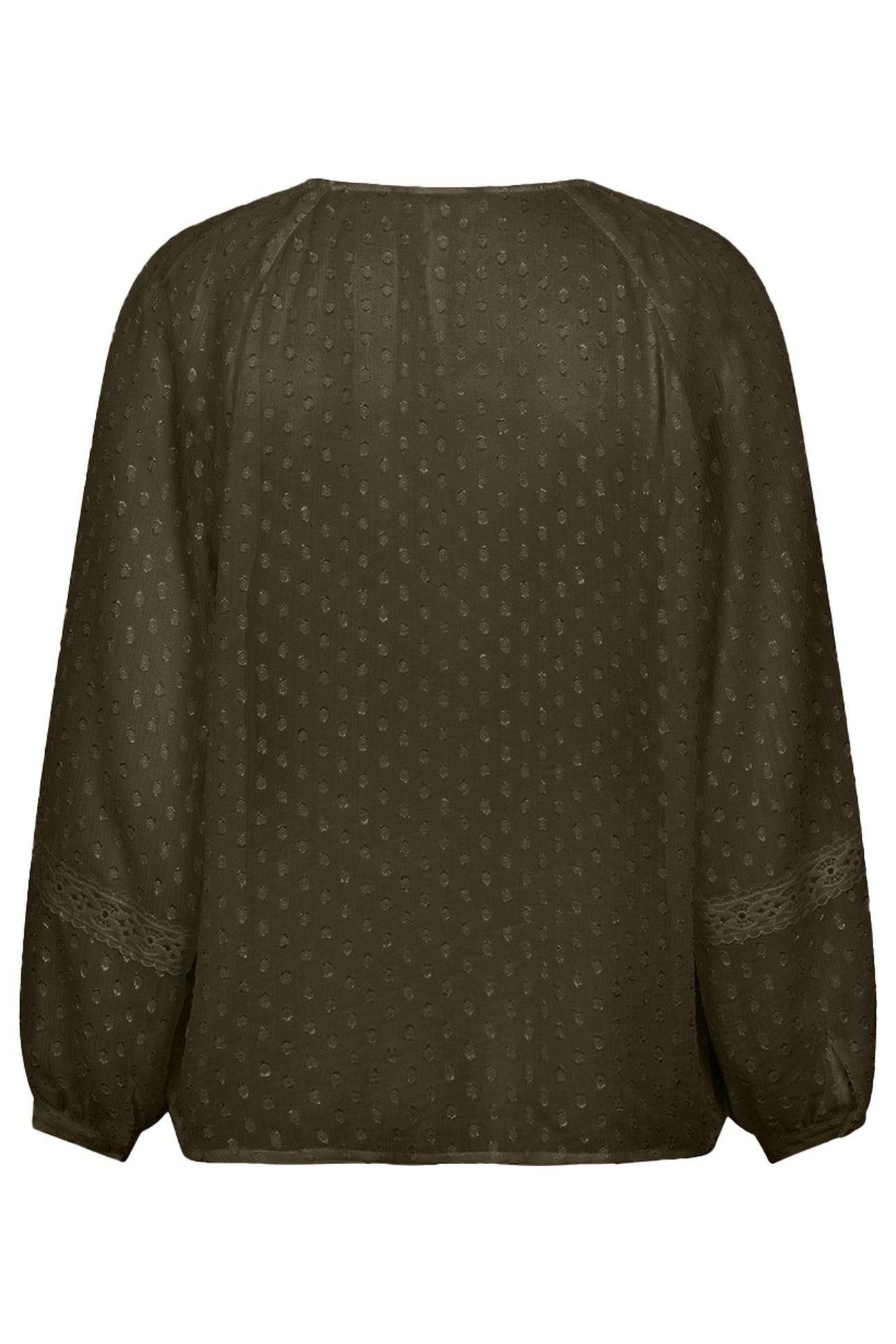 BLOUSE PLUMETIS EMBROIDERY TAPE GREEN 2