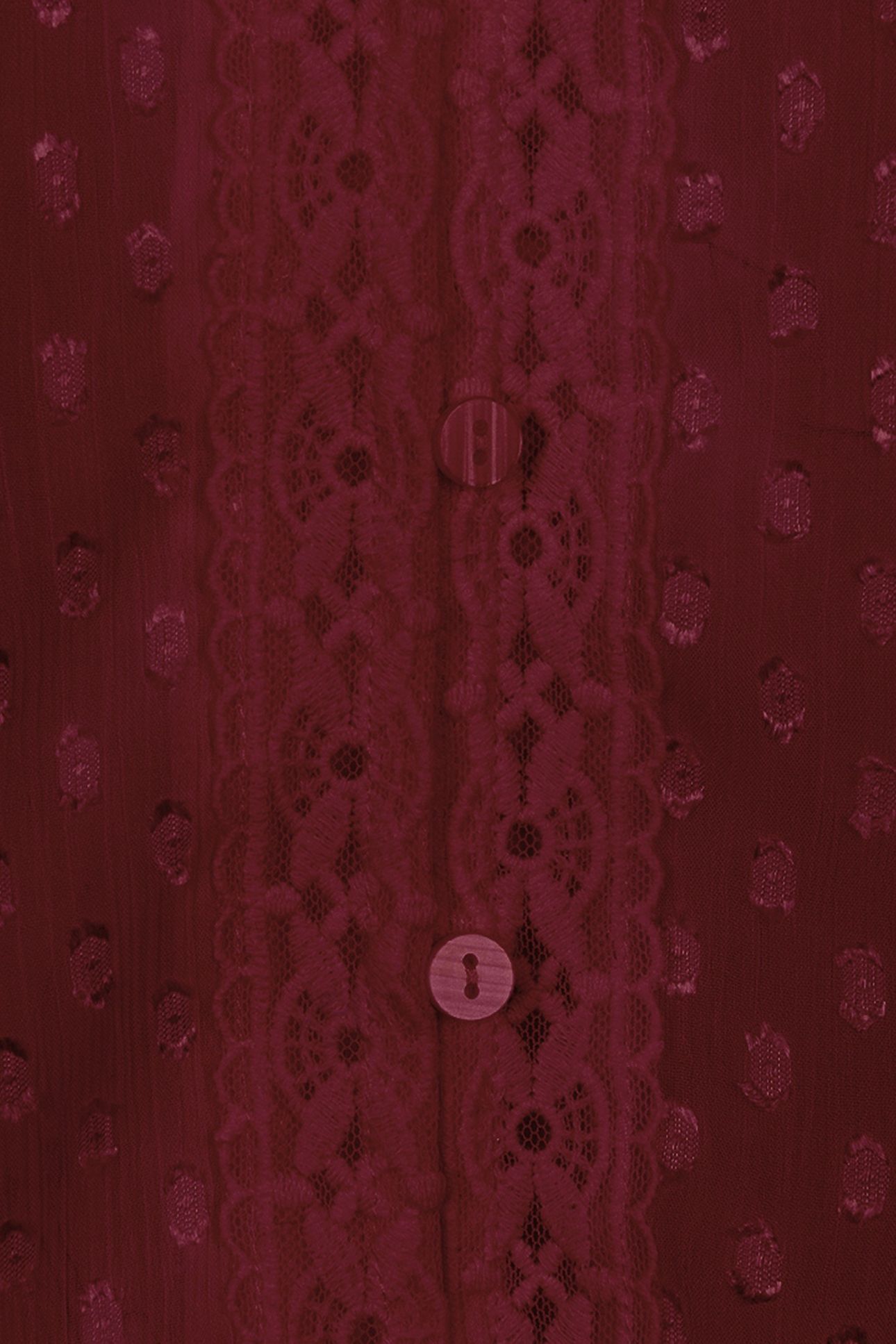 BLOUSE PLUMETIS EMBROIDERY TAPE WINE RED 3