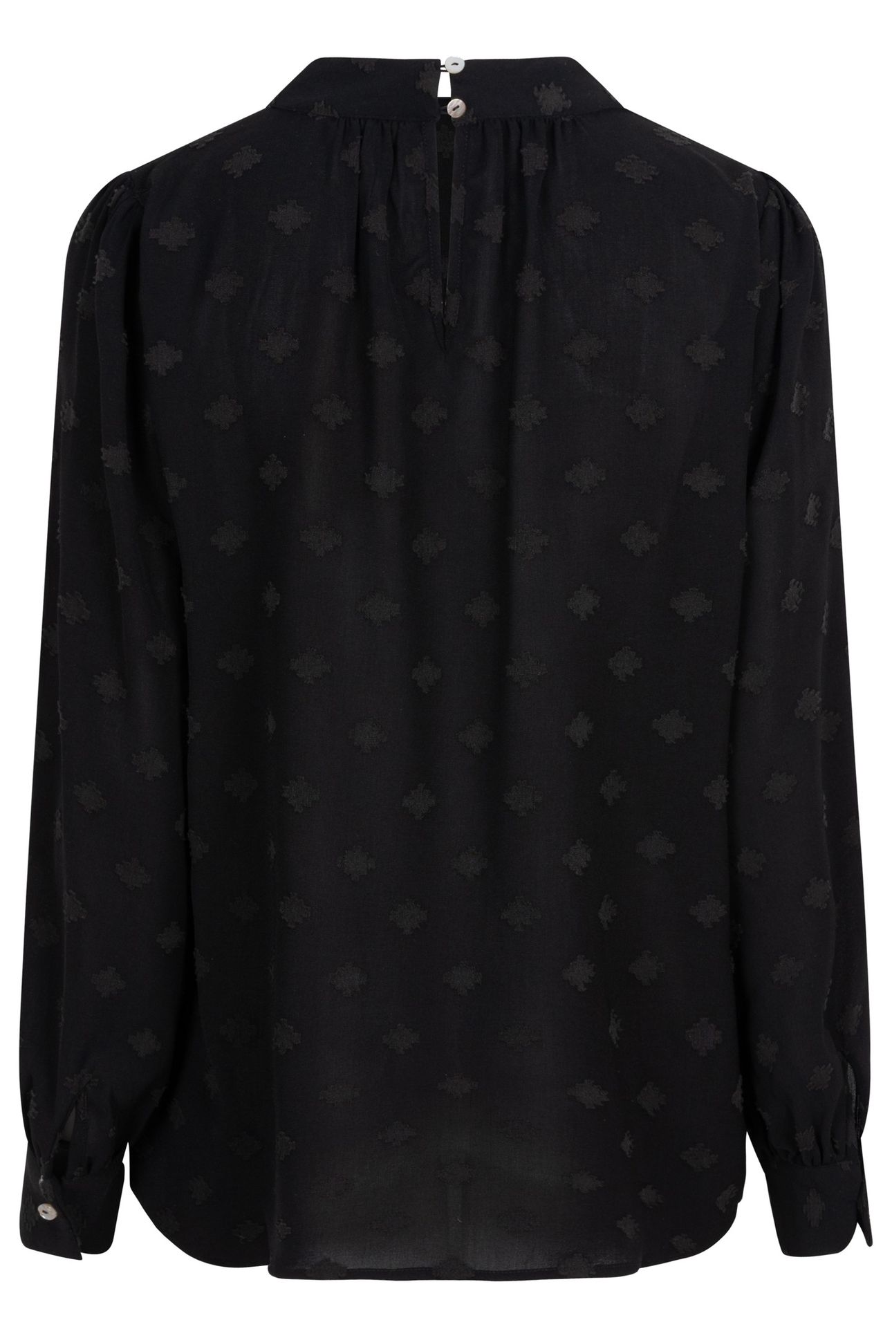 BLOUSE HIGH COLLAR PLUMETIS BLACK 5
