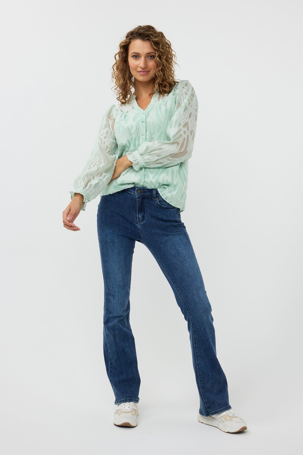 BLOUSE FANCY JACQUARD JADE 2