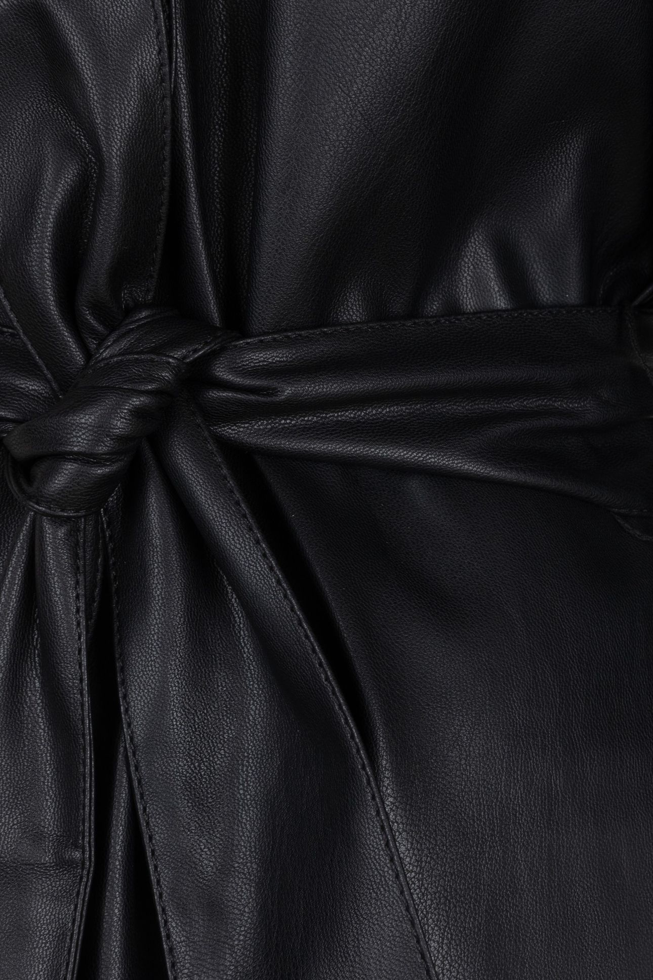DRESS V/NECK VEGAN LEATHER BLACK 9