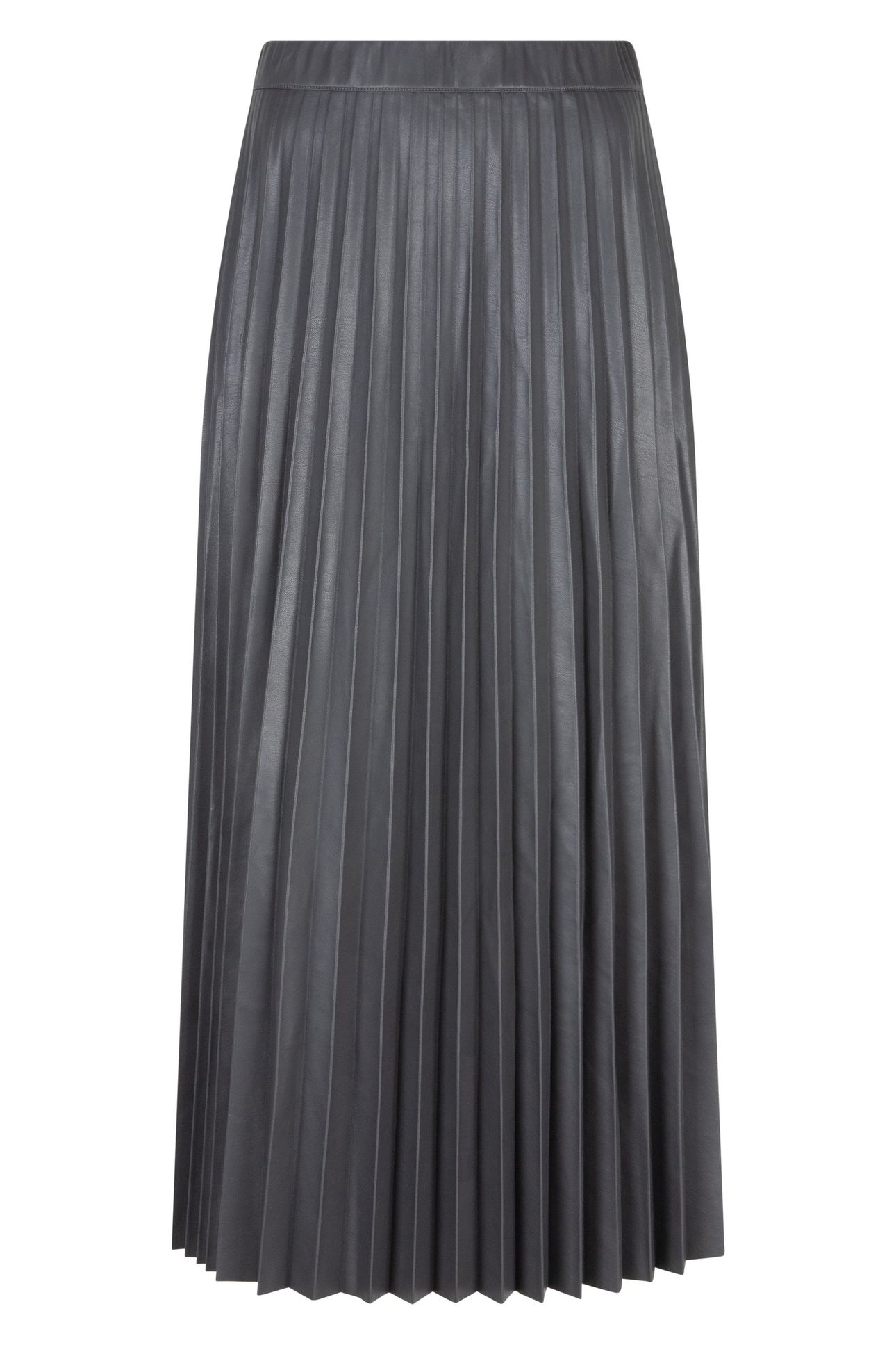 SKIRT PLISSE VEGAN LEATHER GREY 4