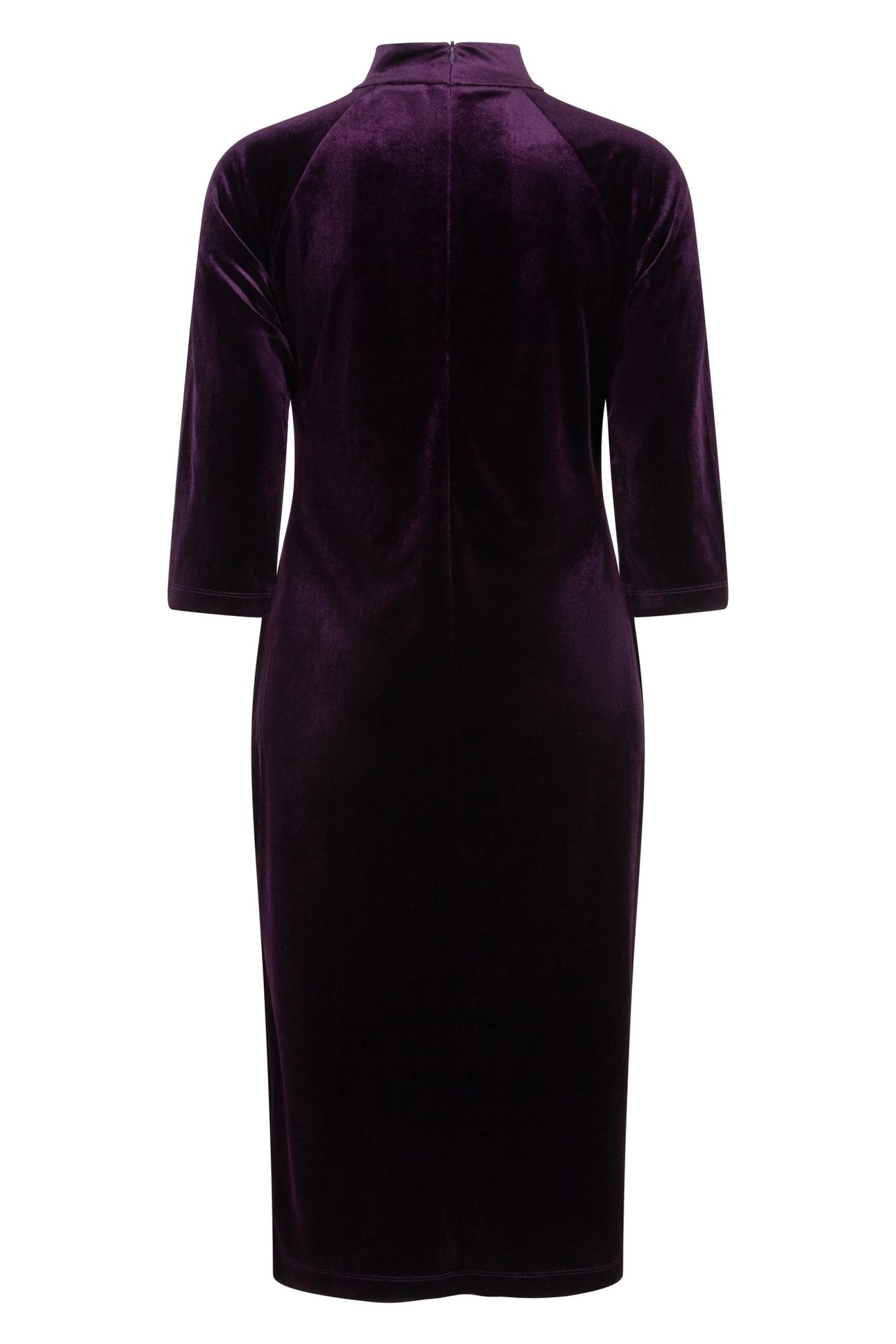 DRESS VELOURS GATHERING DARK PURPLE 5