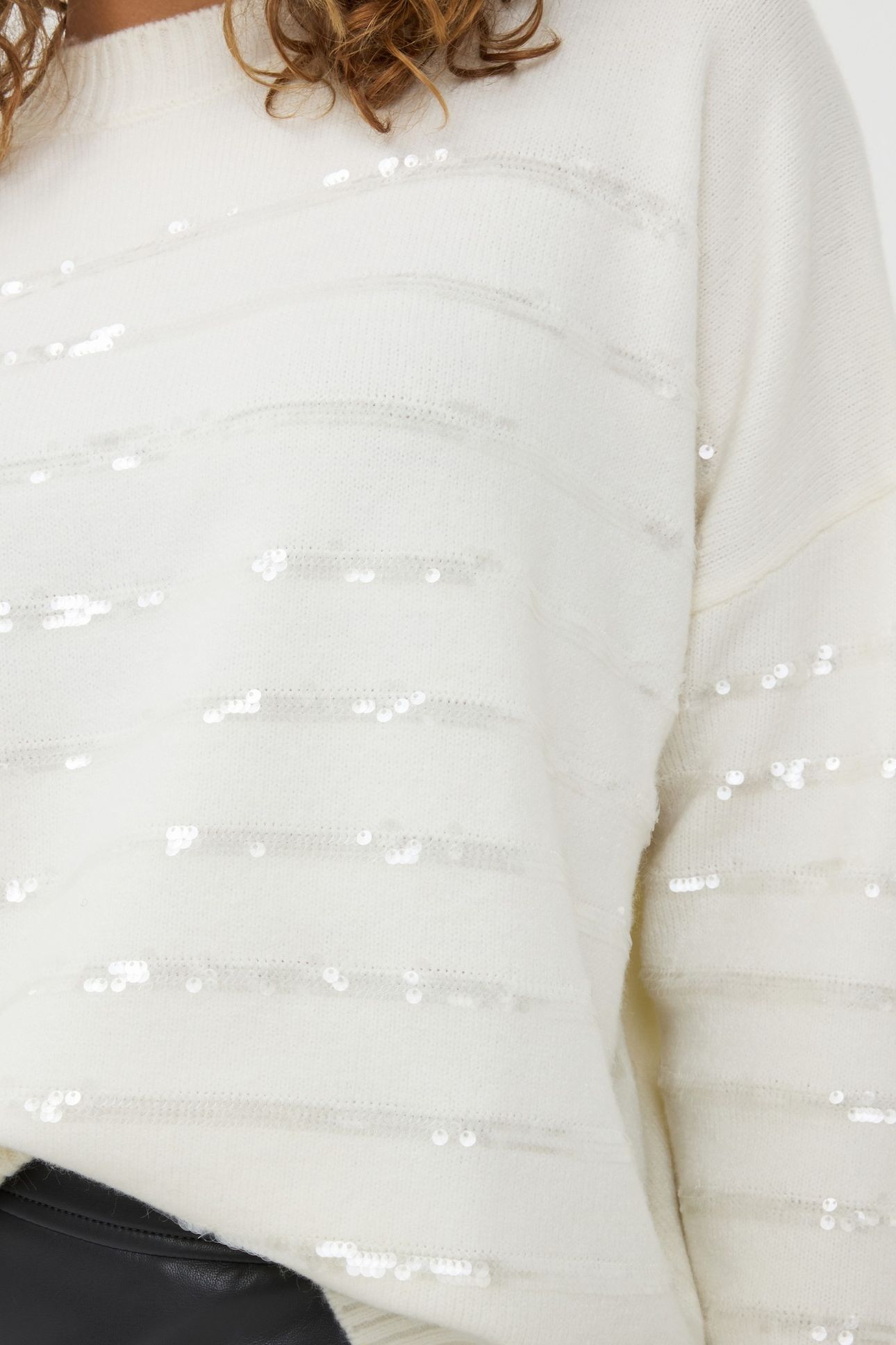 SWEATER STRIPED SEQUINS OFF WHITE 5