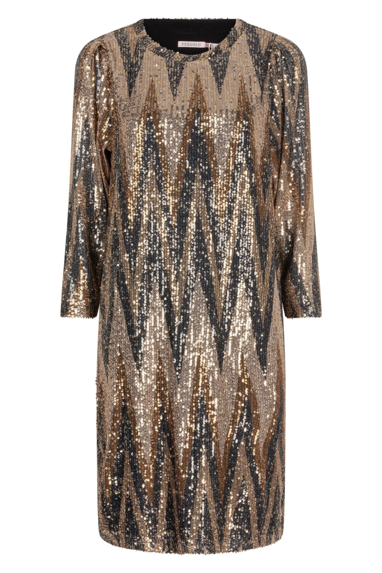 DRESS SEQUINS ZIGZAG PRINT 4
