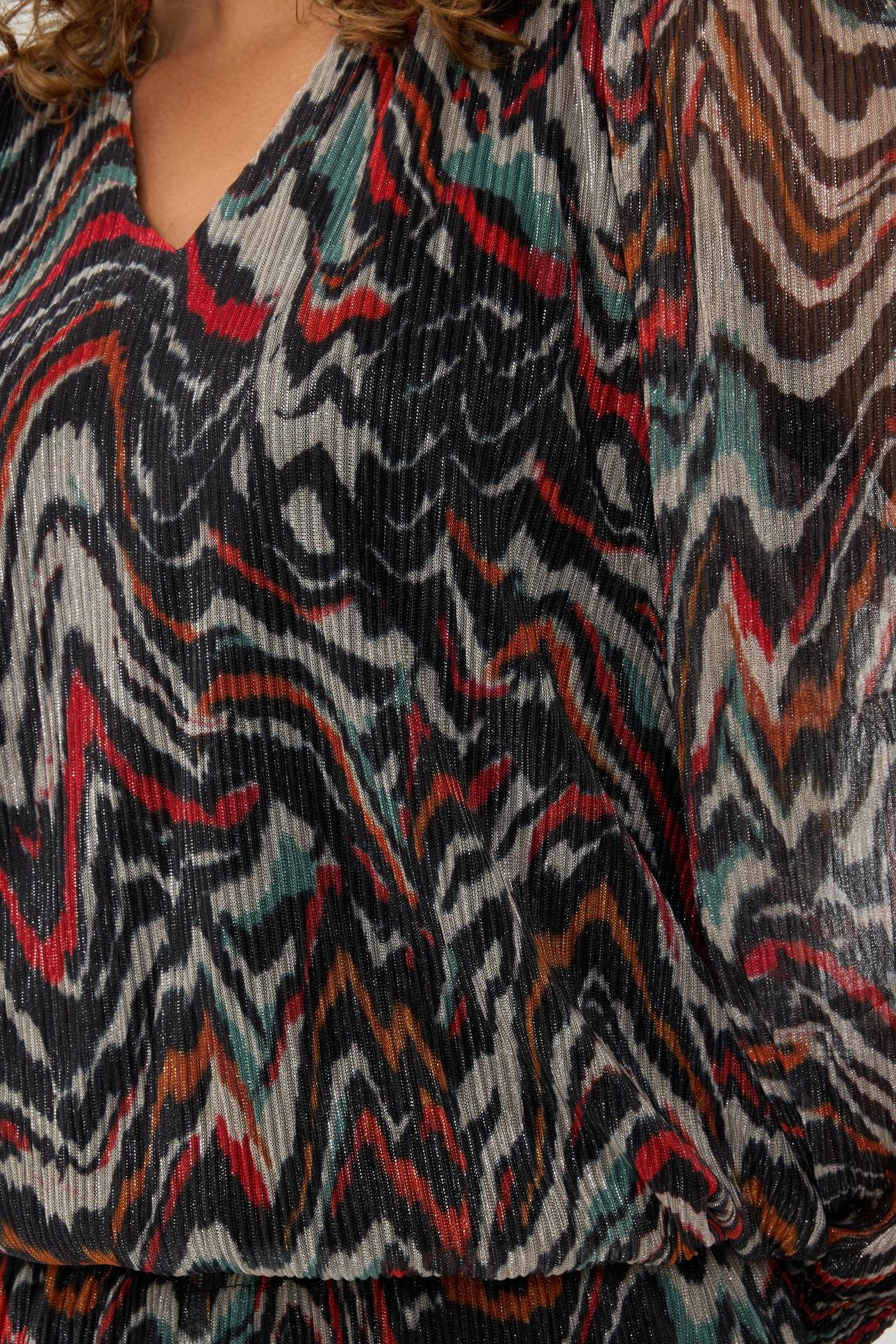 BLOUSE LUREX PLISSE WAVES PRINT 6