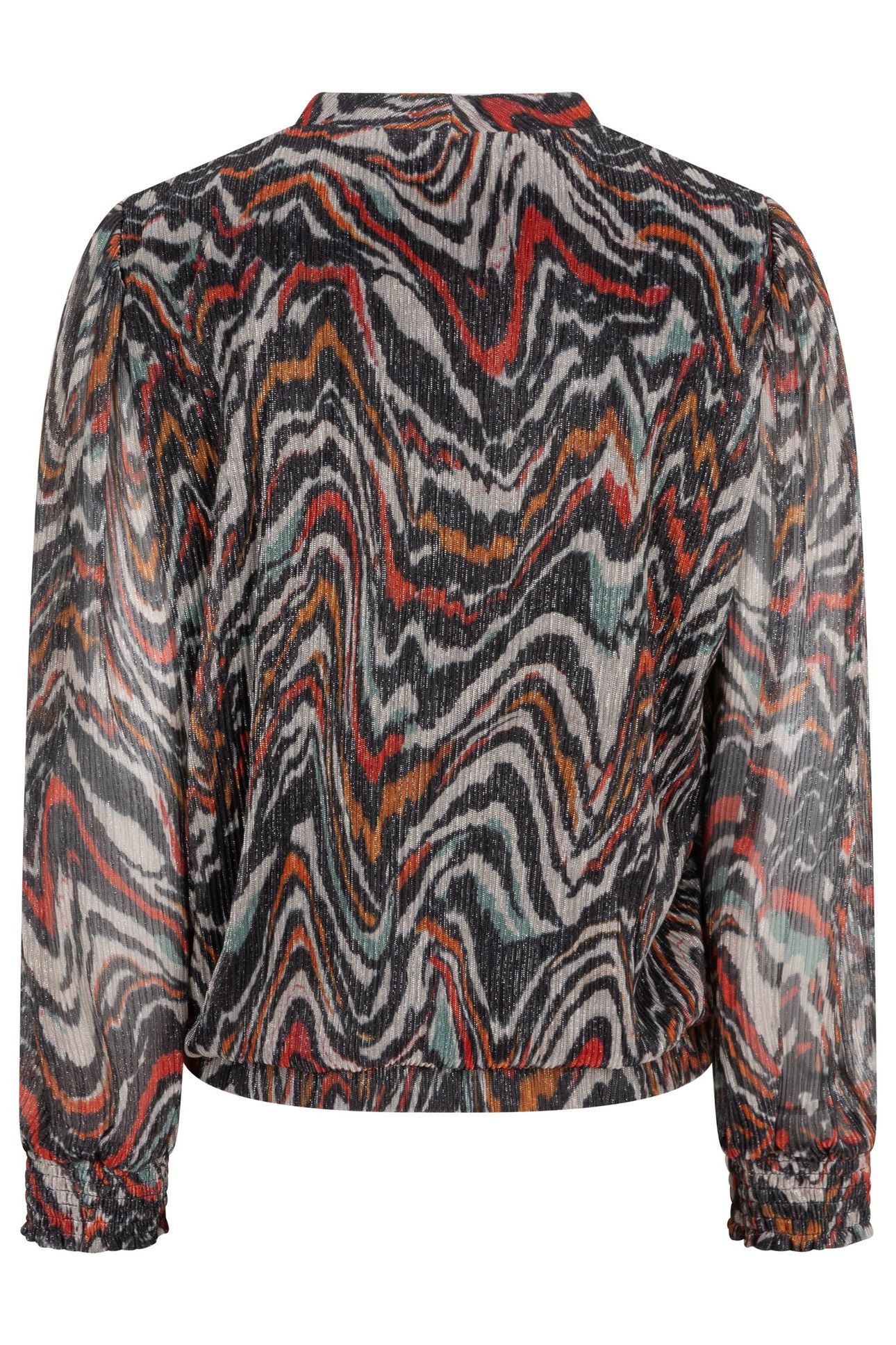 BLOUSE LUREX PLISSE WAVES PRINT 5