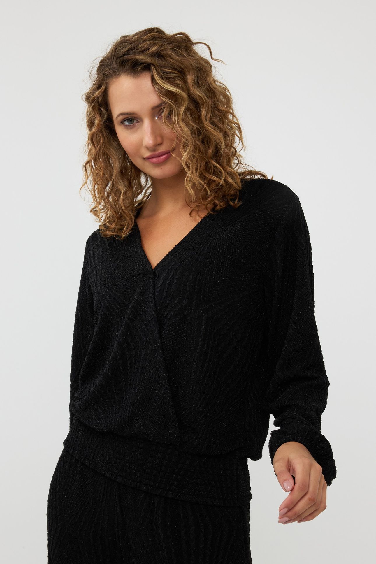 BLOUSE JACQUARD SJ BLACK 1