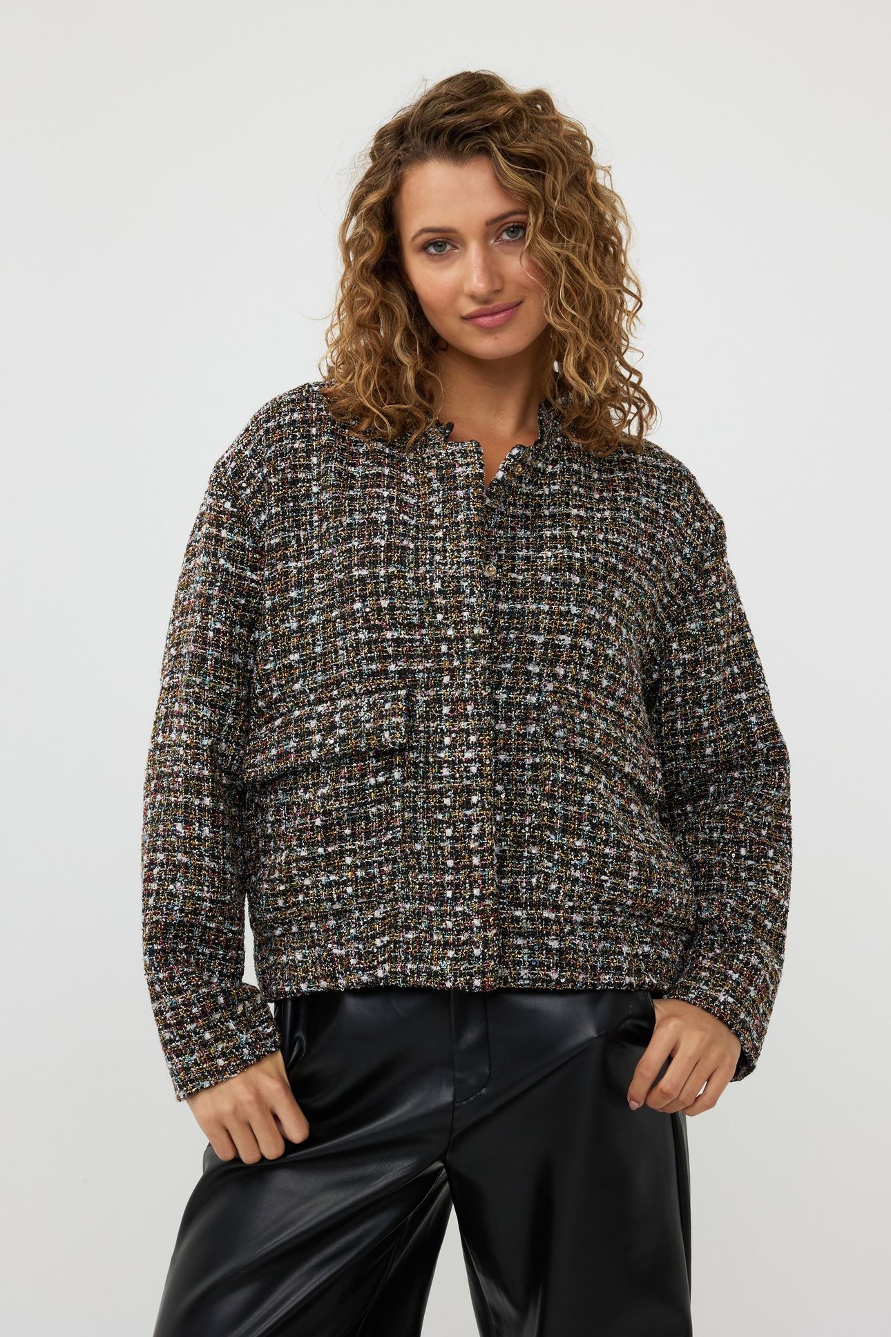 JACKET BOMBER TWEED BLACK 1