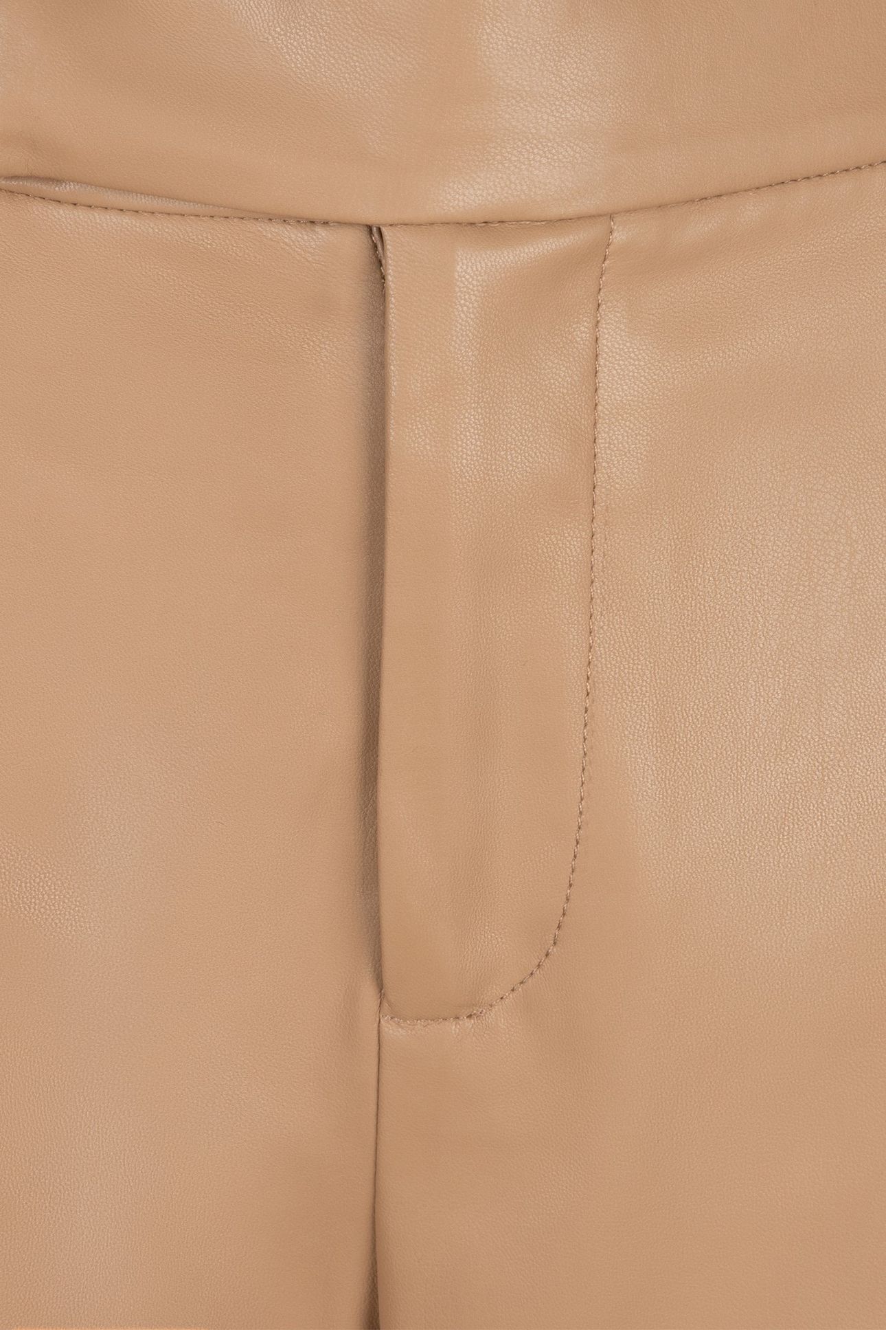 TROUSERS WIDE VEGAN LEATHER SAND 8