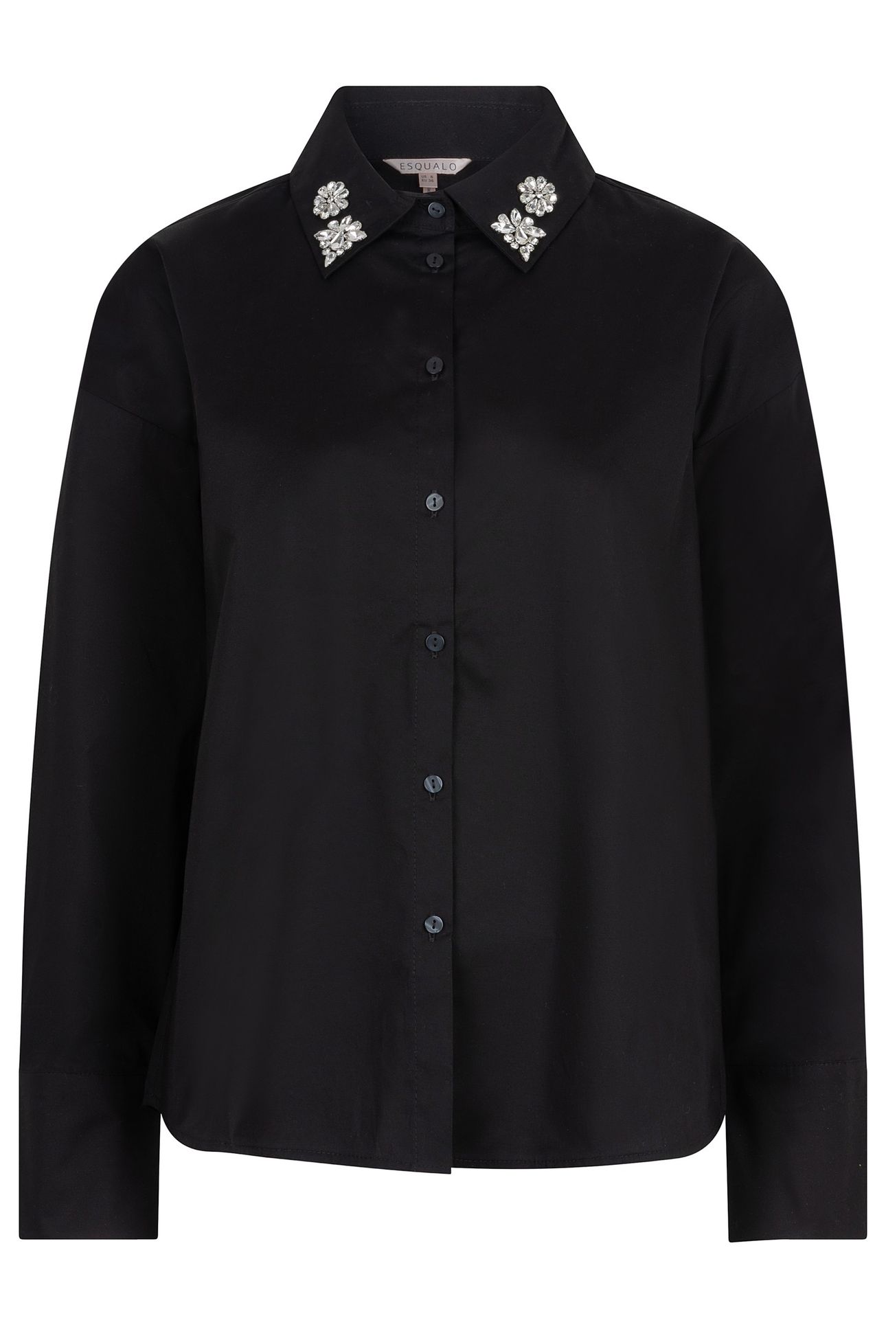 BLOUSE POPLIN BROCHE BLACK 4